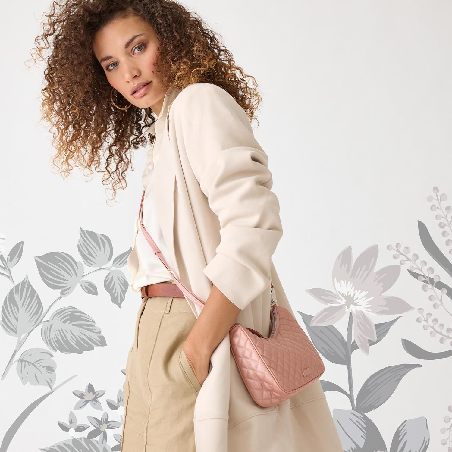 Womens Cotton Frannie Mini Crescent Crossbody Purse - Image 2