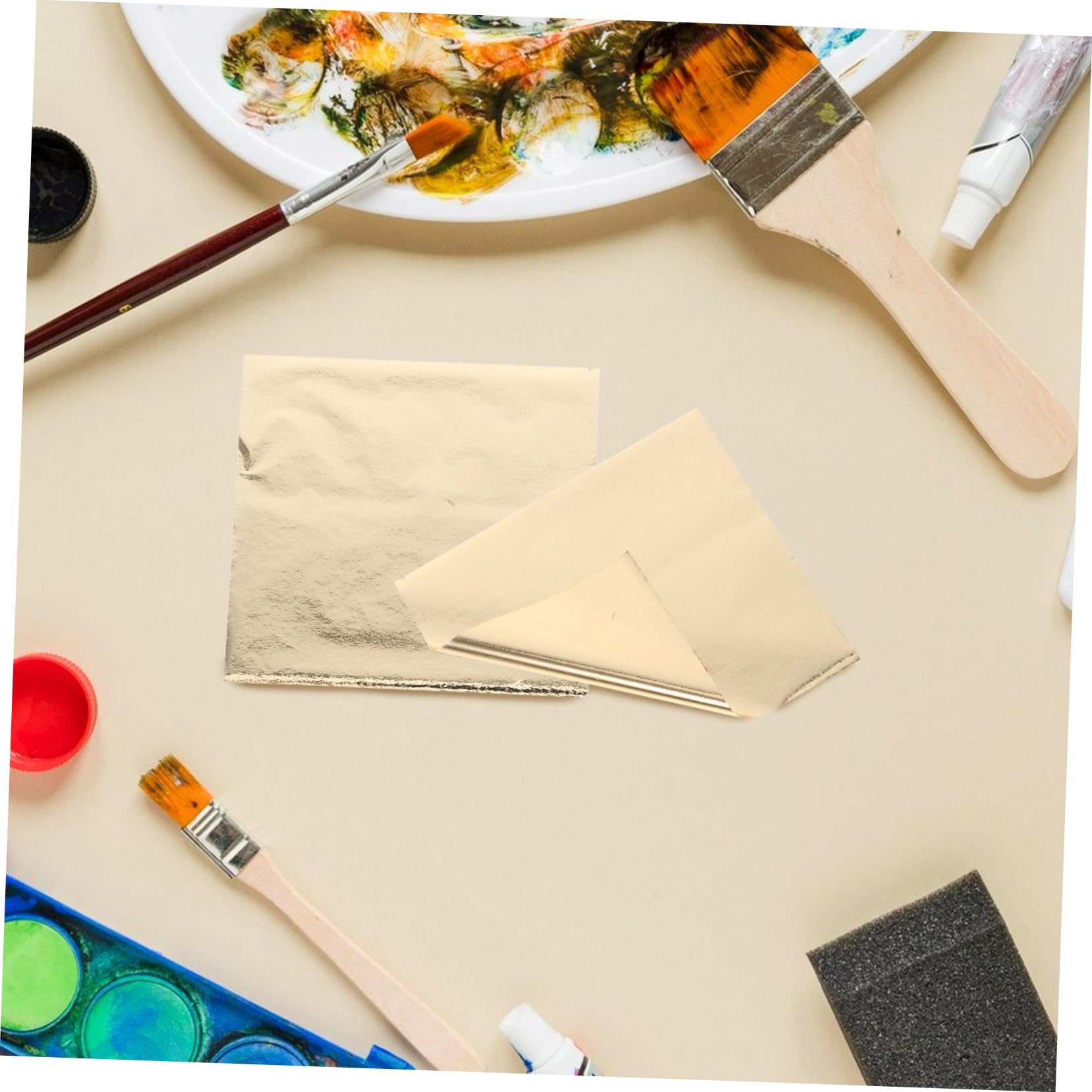 Abaodam 240stücke Blattgold-imitatpapier Goldfolienblätter Dekoratives Mehrfarbiges Bastelpapier Blattgoldblätter Für Künstlerhandwerk
