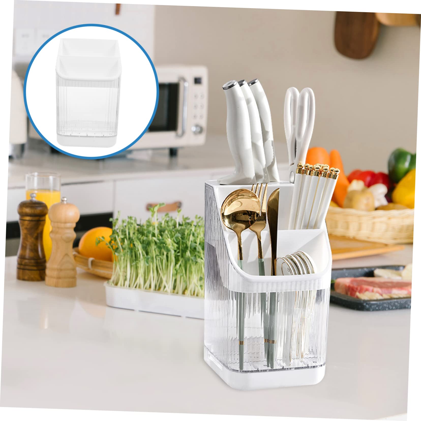 BEBEMOKO Panier Rangement Tressé Imitation Rotin Pour Couverts Et Ustensiles De Cuisine