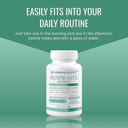 Miniatura 7 de Approved Science Respirasyl - Soporte avanzado pulmonar y respiratorio - Promueve una respuesta inmune saludable - con Quercefit, vitaminas A, C, D,