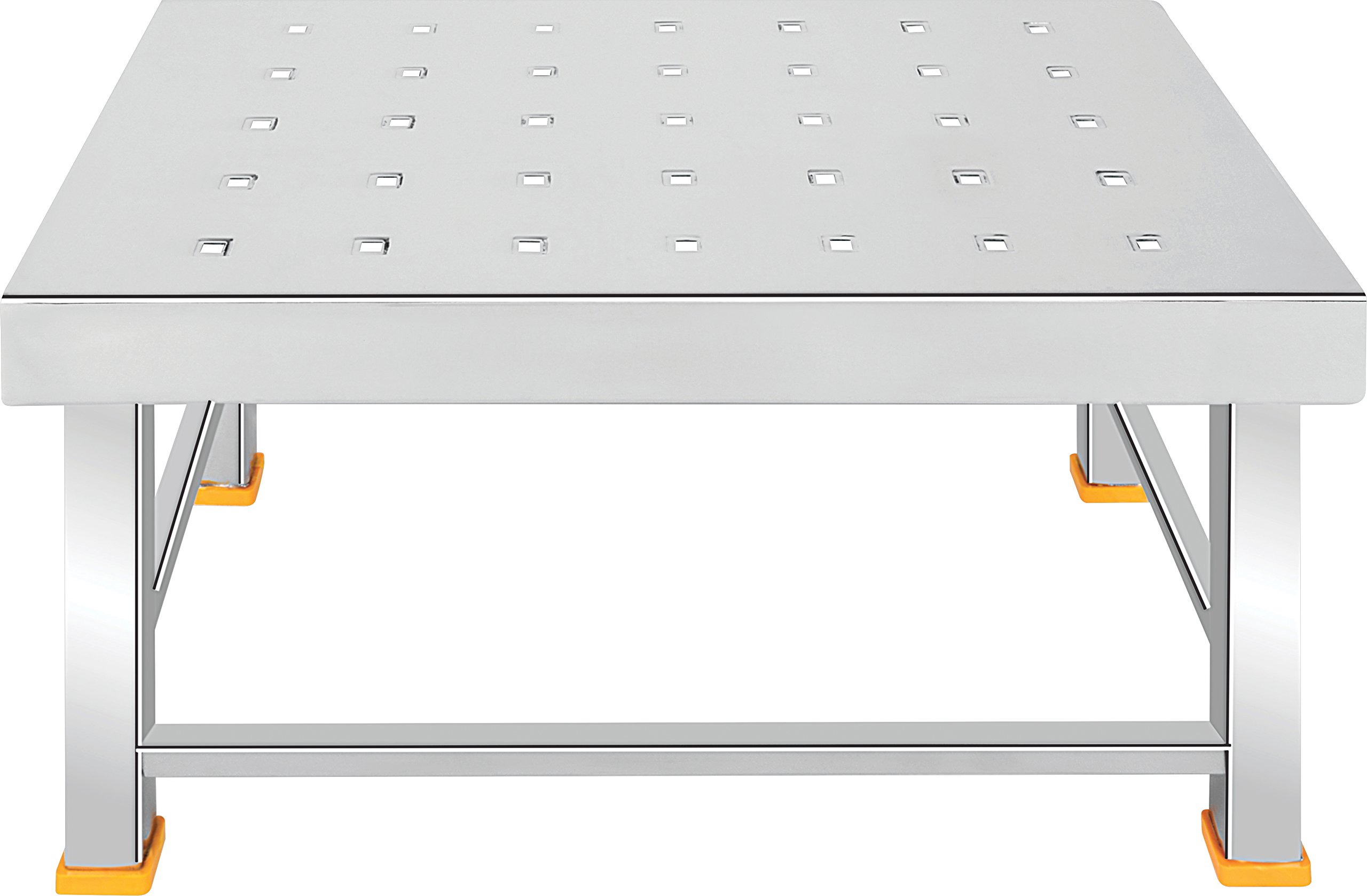 Priya Stainless Steel Stool, Table For Kitchen,Office, Home,Furniture And Outdoor Size Medium - Silver - 9X13.5X7 Inch