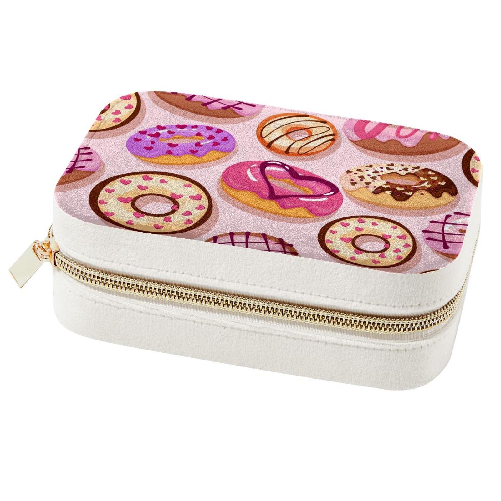 Boîte à bijoux portable donuts : organiseur de voyage pour bagues et colliers