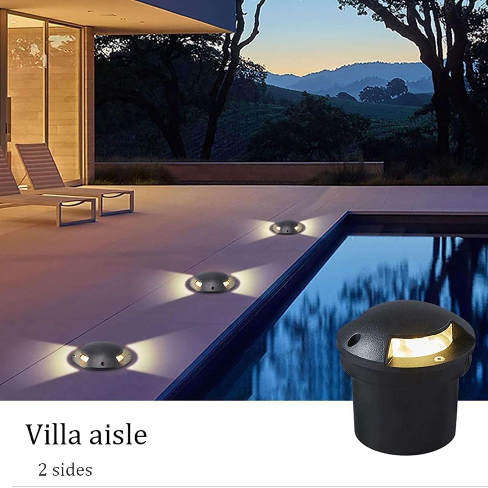 Lampa krajobrazowa LED, wodoodporna lampa krajobrazowa LED, 12 W, do zabudowy podłogowej, dwustronne oświetlenie ścieżki, zewnętrzne reflektory IP65, niskie napięcie AC85-265 V, projektor typu