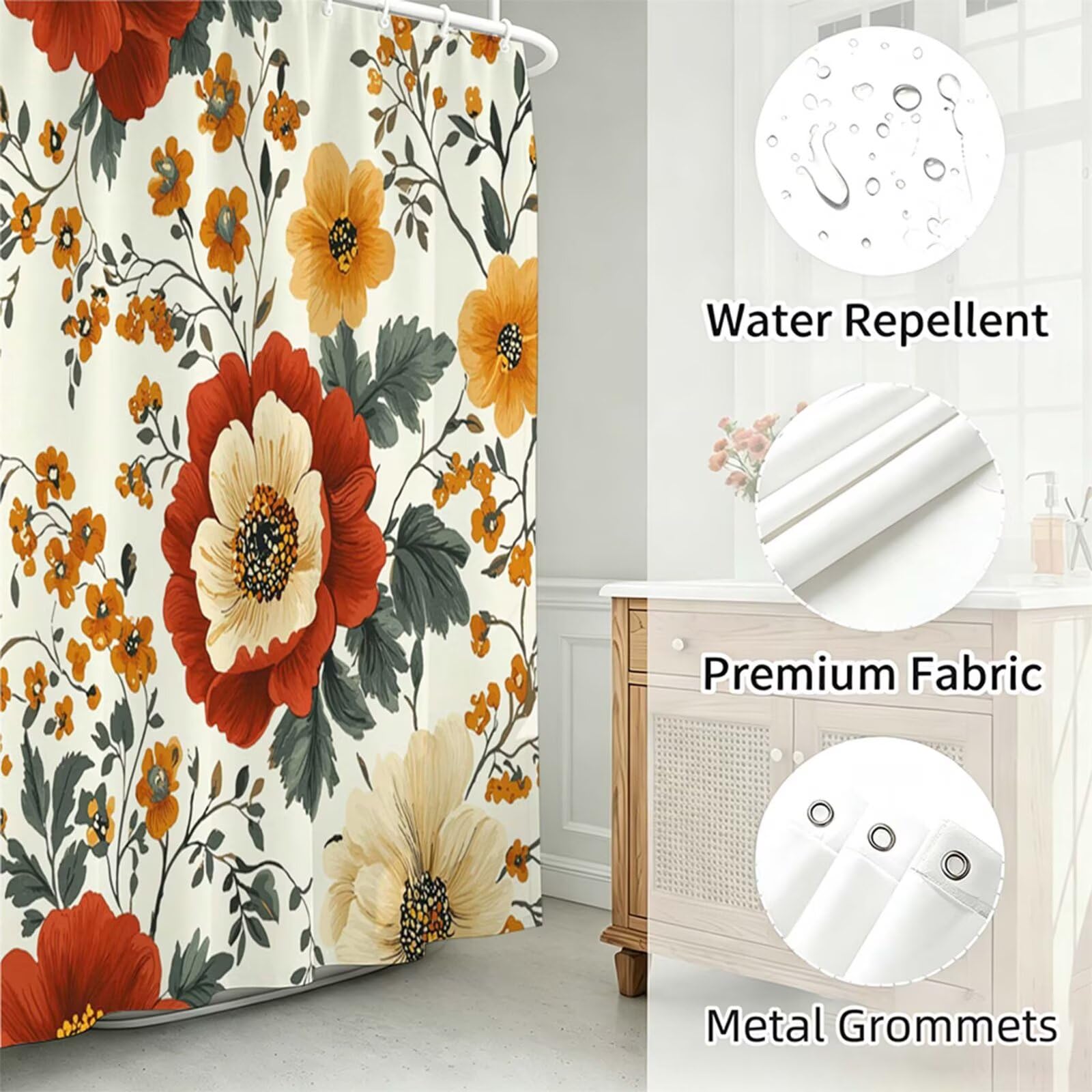 blu-verde Tenda Doccia, Tenda per Doccia Tessuto Poliestere Impermeabile Asciugatura Rapida con 12 Anelli, Tende Finestra Bagno e Vasca Pieghevole per Angolare Casa Shower Curtain peonia J-641