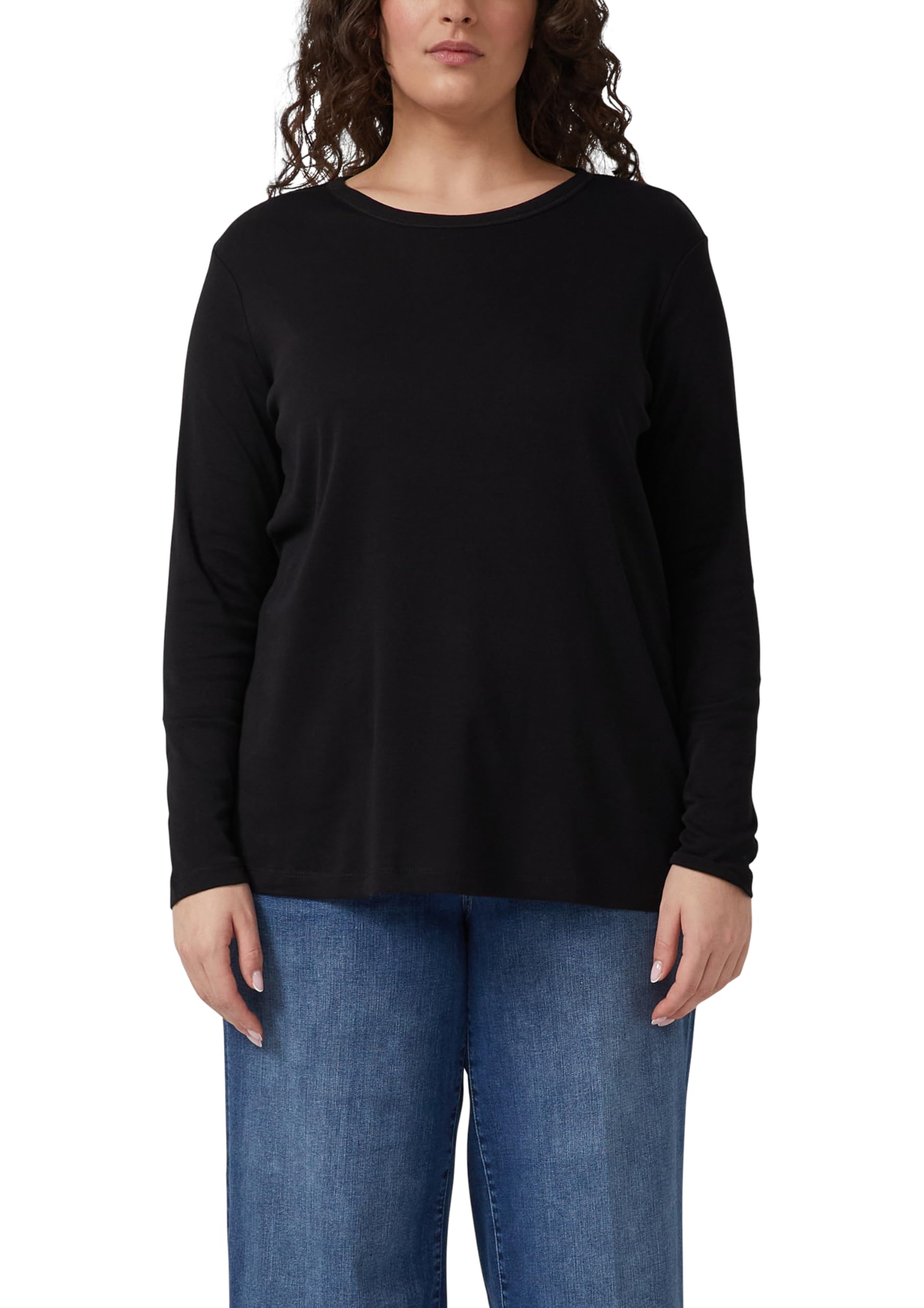 s.Oliver Damen Basic Longsleeve aus Baumwolle T-Shirt Langarm (1er Pack)