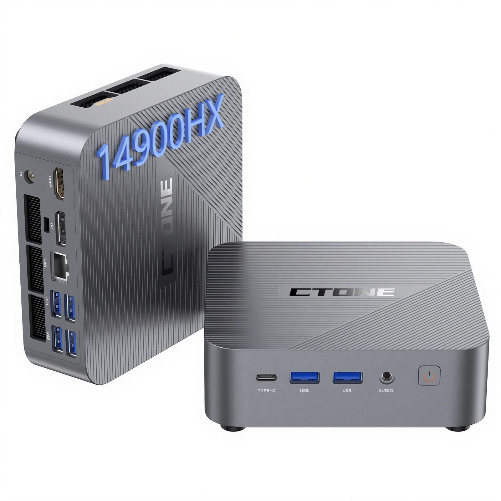 CTONE M2 Mini PC Intel Core i9-14900HX (bis 5,8 GHz), 32GB DDR4 1TB NVMe SSD, WiFi 6E, Bluetooth 5.3, Triple 4K Display, Windows 11 Pro Kompakter Desktop Computer für Business