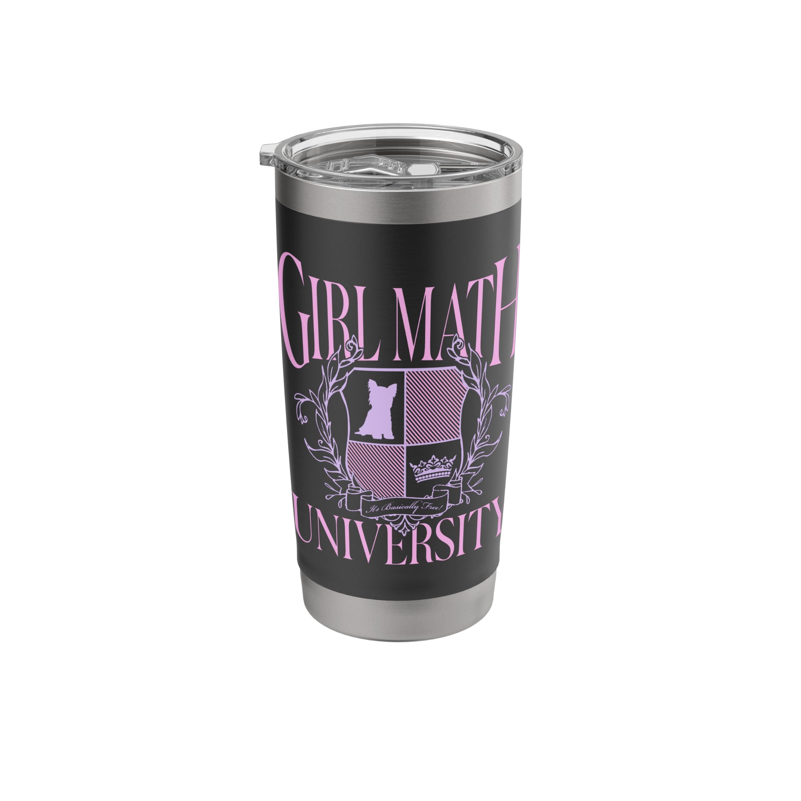Girl Math University It's Basically Free Vintage Logo Stainless Steel Insulated Tumbler