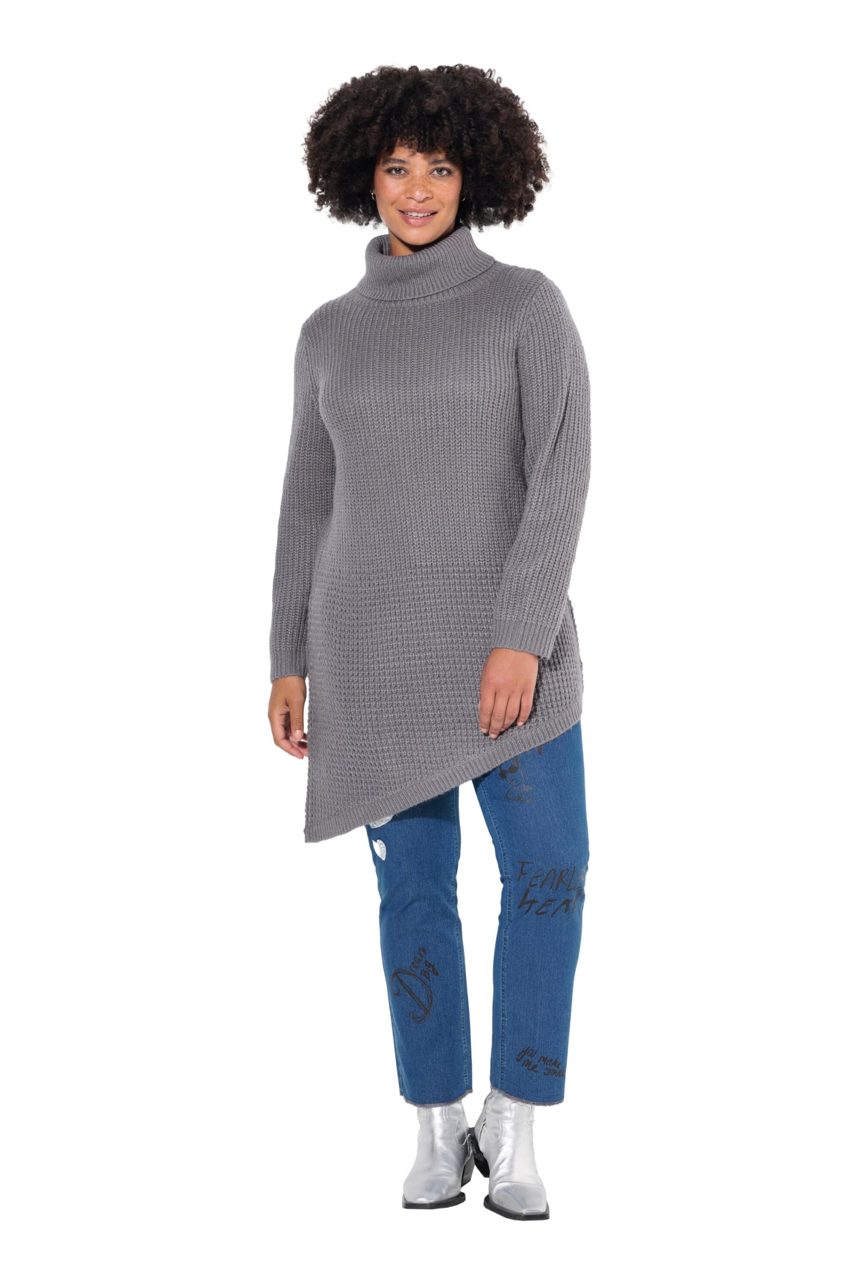 Angel of Style Damen große Größen Übergrößen Plus Size Pullover, Straight Fit, Strukturstrick, Zipfelsaum 836549