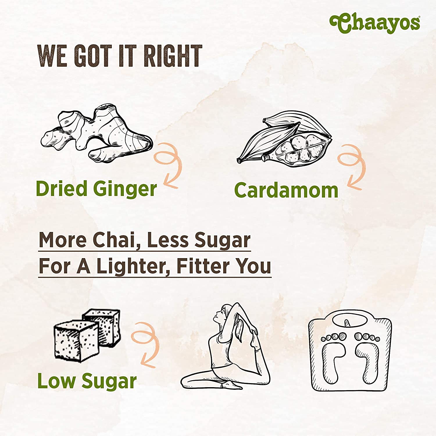 Chaayos Instant Adrak Elaichi Premix - 15 Sachets, 180g