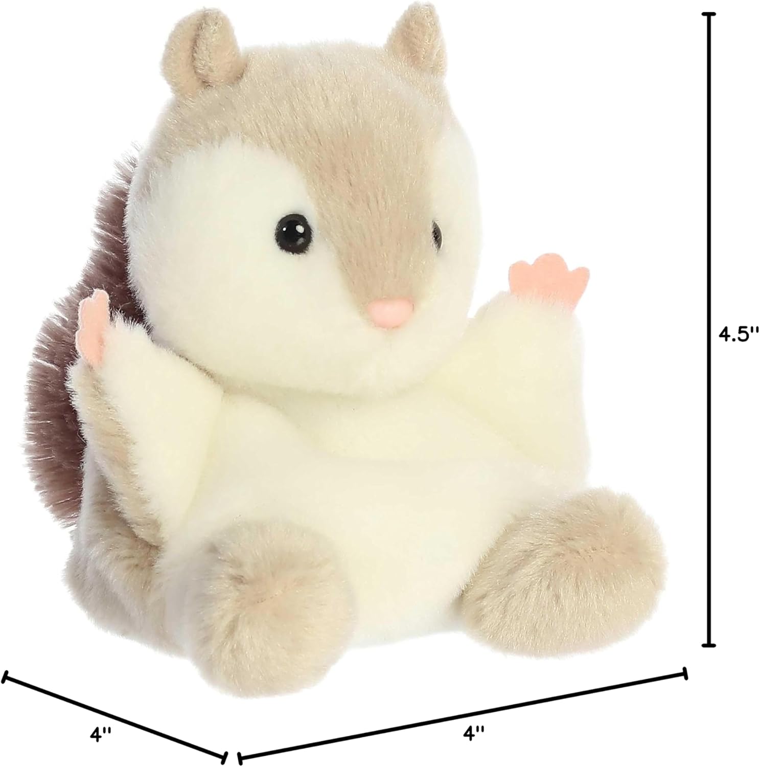 Aurora® Adorable Palm Pals™ Flaps Flying Squirrel™ Stuffed Animal - Fun Collectible Plush for Kids and Adult Collectors - Perfect for Decorating Rooms and Birthday Gifts - Brown 4.5 Inches