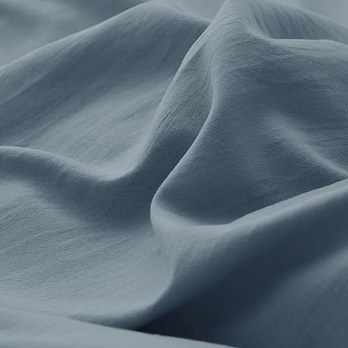 Miniatura 9 de Bedsure Juego de funda de edredón tamaño individual, azul mineral, suave y prelavada, 2 piezas, 1 funda de edredón de 68 x 90 pulgadas, cierre de