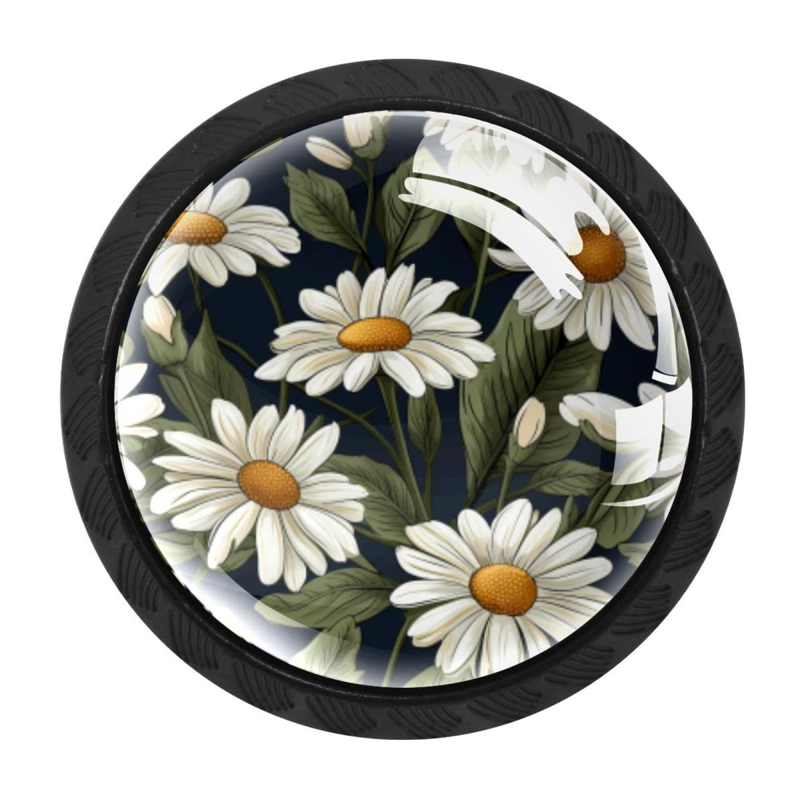 CHENZZZZ 4 Pieces Dresser Knobs Daisy Drawer knobs Cabinet Knobs Pull Handles for Home Kitchen Office