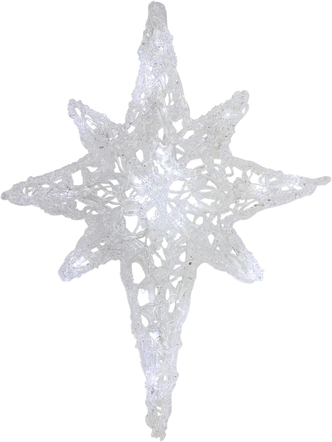 Hofert 24" LED Lighted White Twinkle Hanging Star of Bethlehem Christmas Decoration