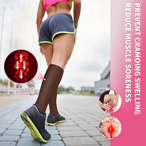 Miniatura 7 de Sooverki Copper Compression Socks Women and Men Circulation 6 Pairs - Best For Running,Athletic,Medical,Nursing,Travel