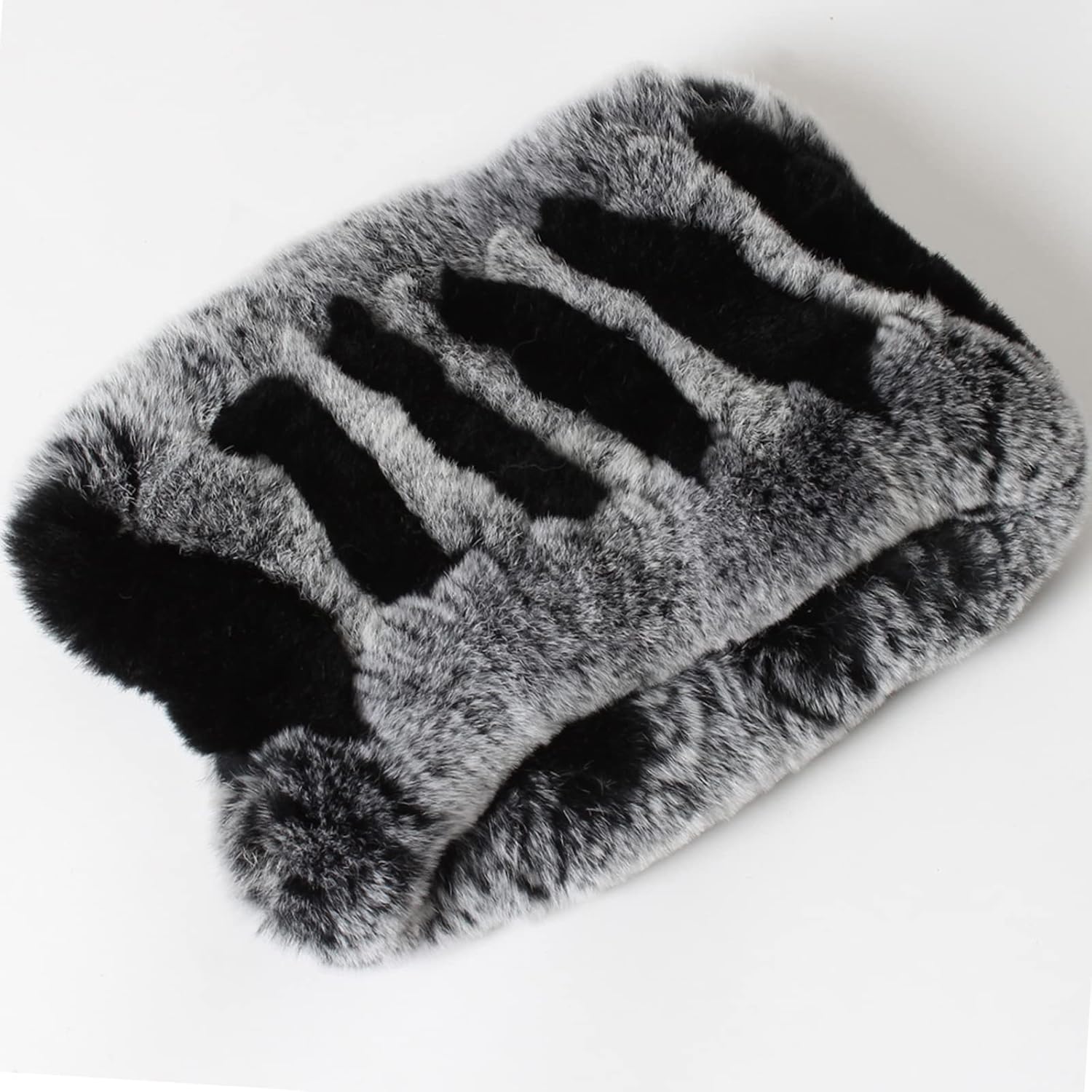 Real Rabbit Fur Headband Scarf for Women Knitted Womens Fur Neck Warmer Fur Hat - Image 3