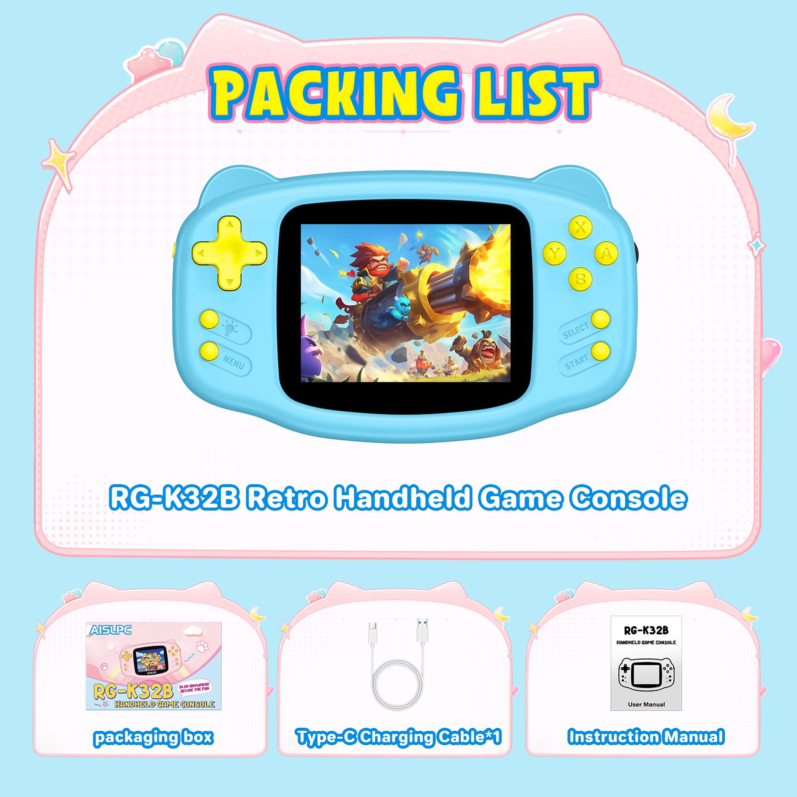 Console di gioco portatile a 16 bit,300 videogiochi retrò precaricati,Console di gioco retrò