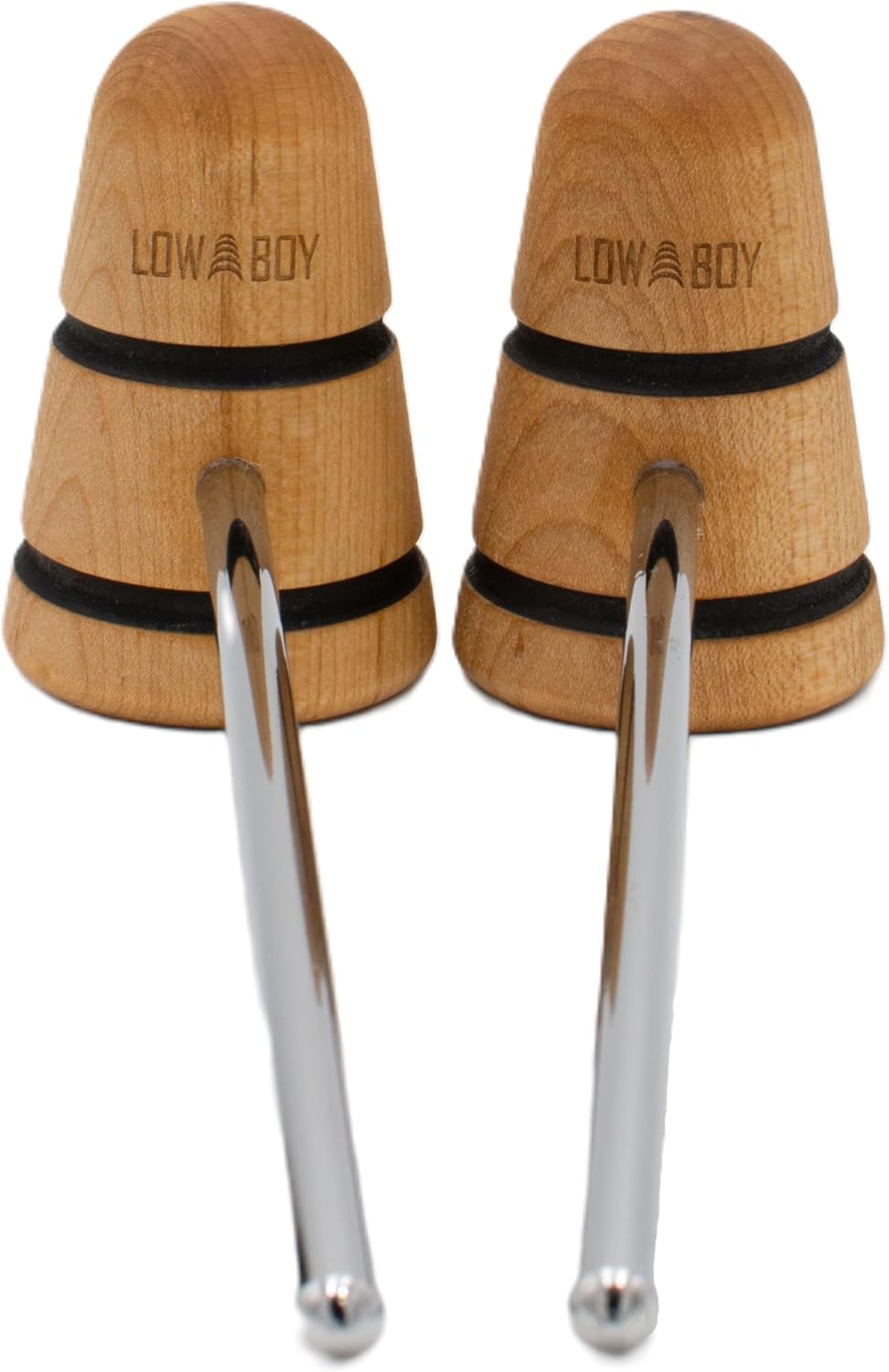 2-pack of Standard Wood Low Boy Beaters and a 2-pack of M8 Red Power Switches (M8 Power Switches fit Gibraltar/Pearl/Yamaha/Tama pedals) image 3