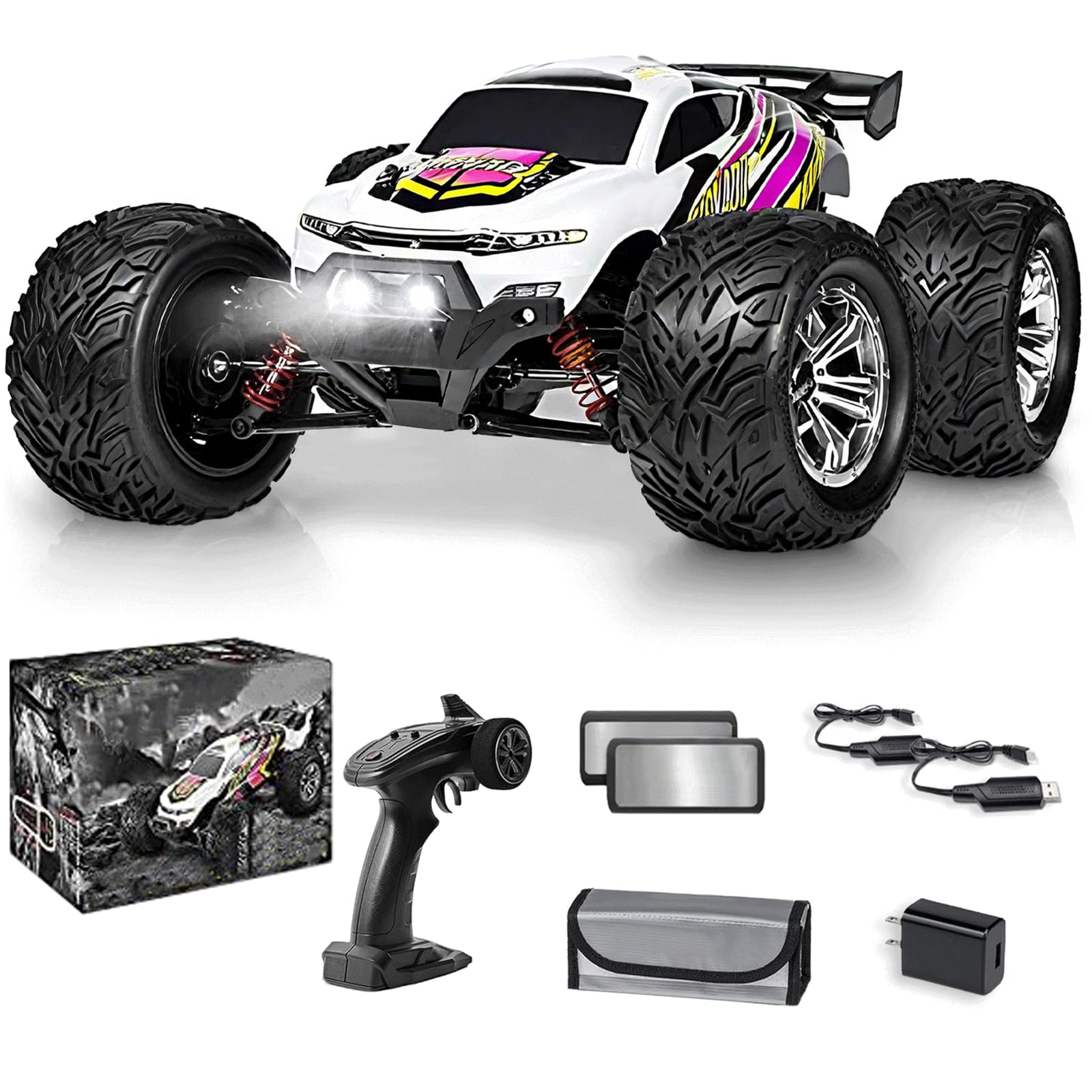 4x4 RC Cars for Adults 48kmh High-Speed - 1 12 Scale Large Waterproof Remote Control Truck Offroad Electric