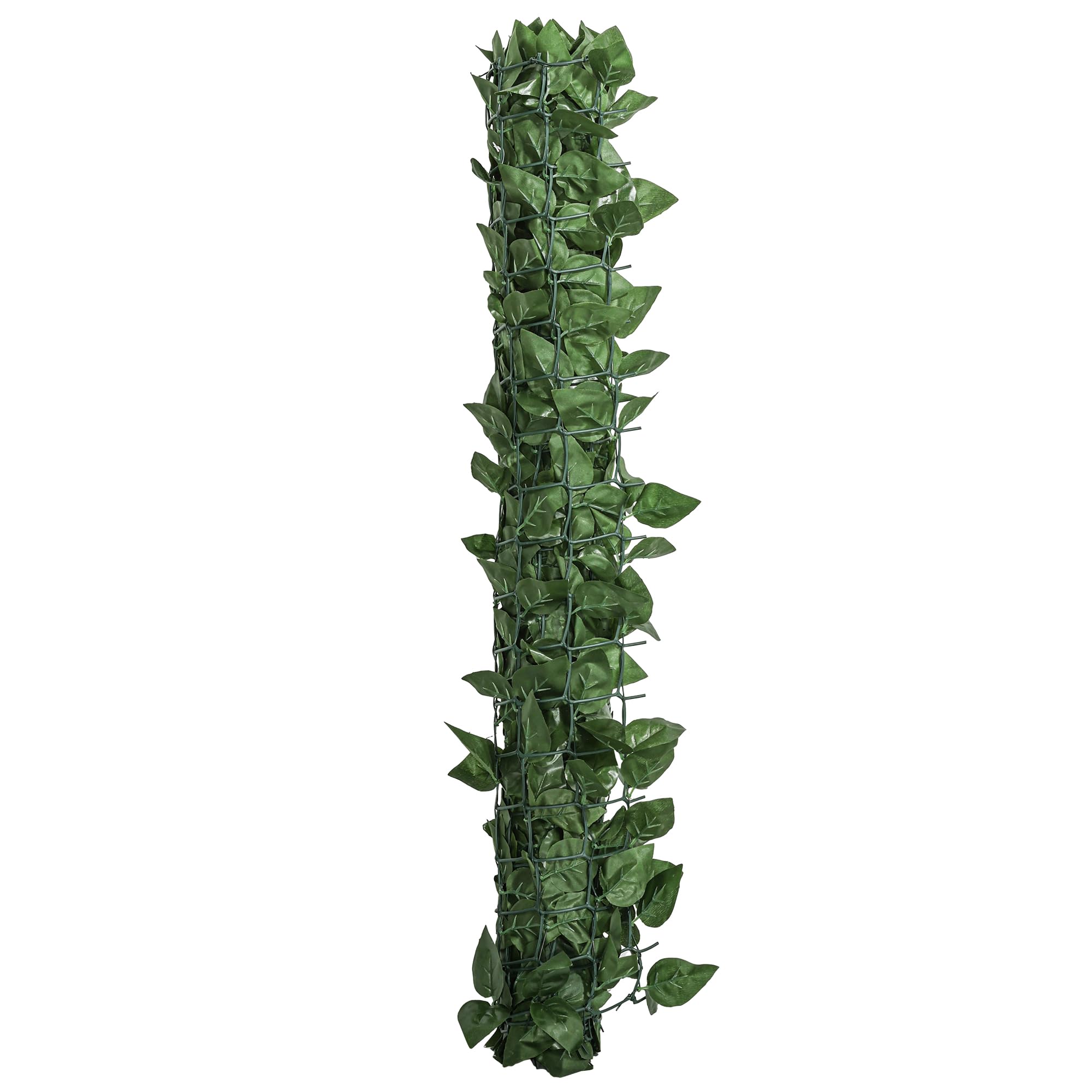 Outsunny Rotolo di Siepe Finta di Faggio in PE 300x100 cm, Verde Scuro | per Balcone e Giardino, Siepe Artificiale da Esterno, Foglie di Edera, Protezione UV