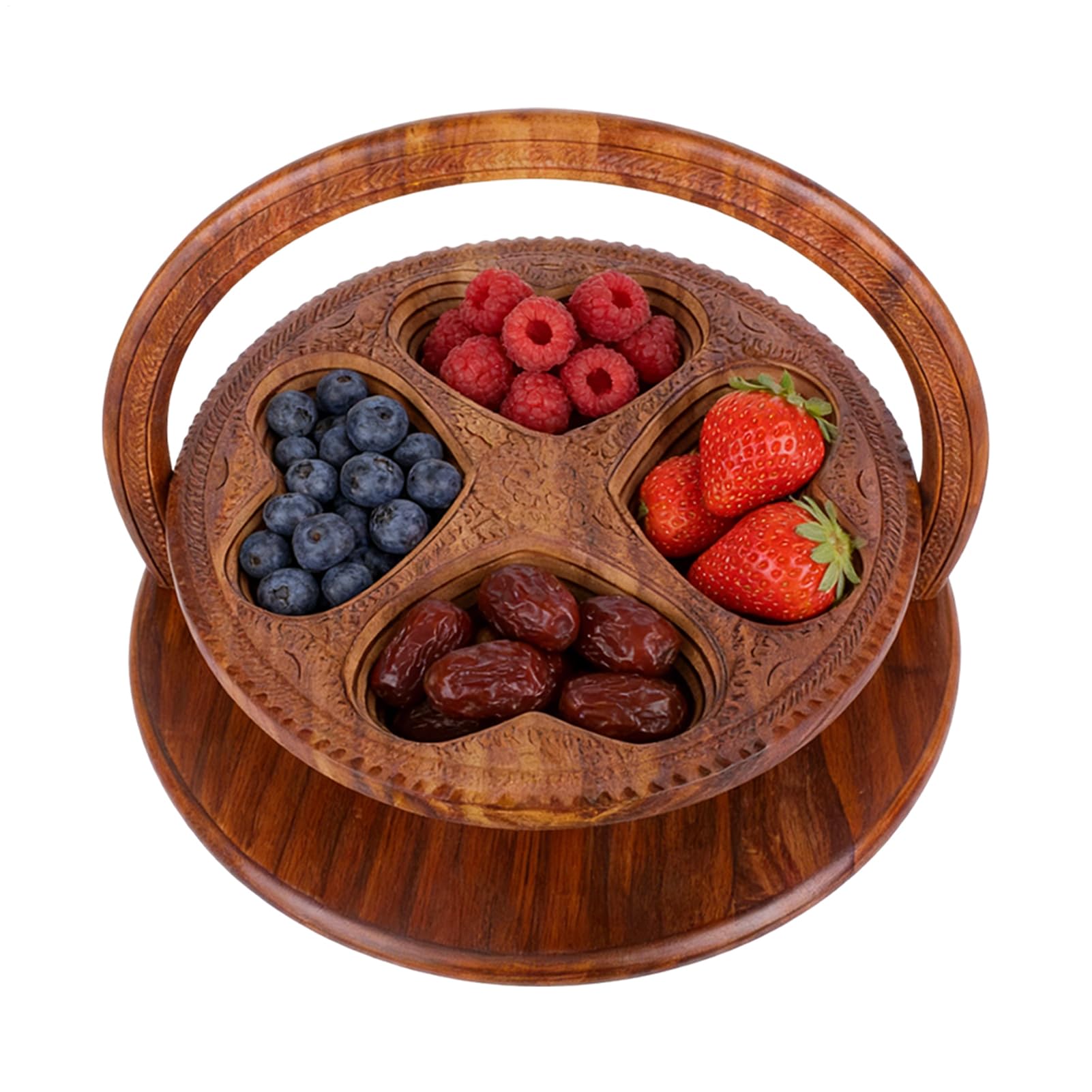 Cesto Della Frutta Pieghevole Realizzato in Legno Per Dolci e Snack | Cesto Pieghevole per il Pane Per Snack Casa Cucina Soggiorno Camera Da Studio Appartamento Ufficio Tavolo Da Pranzo