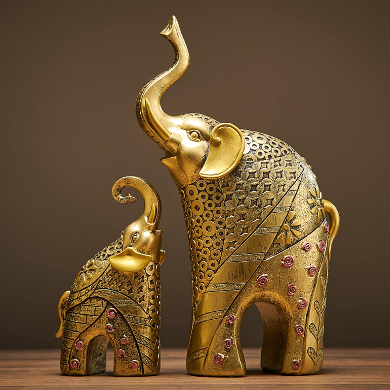 Sarge Knives Gold Sarge Modern Elephant Resin Home Decoration Accessories Crafts For Sculpture Statue Ornaments Mother And Child Living Room