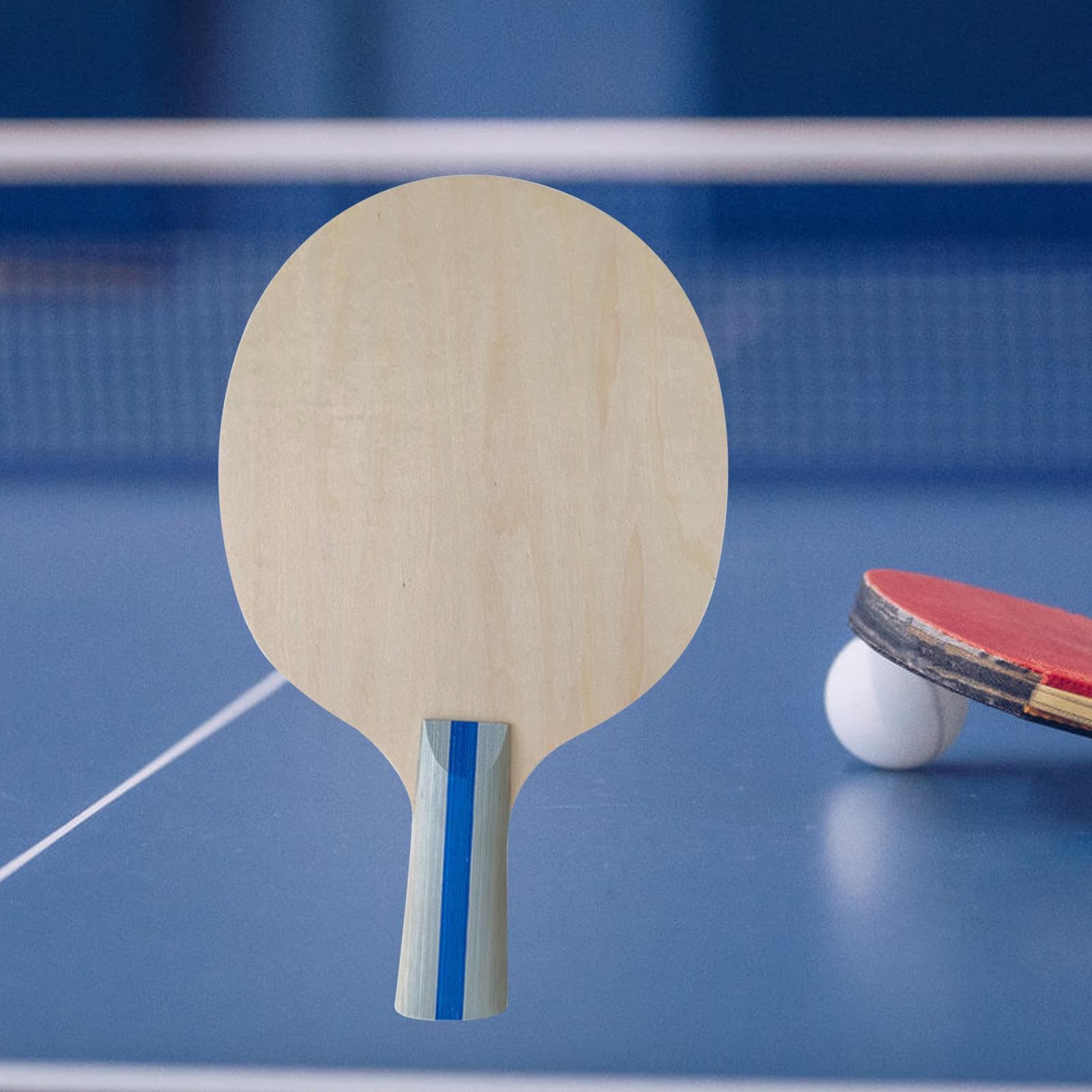UGPLM Table Tennis Blade Base Plate Pingpong Blade Portable Handmade Wooden Table Tennis Racket for Children Athletes Indoor Outdoor Game Practice, Beige, 239mmx147mm