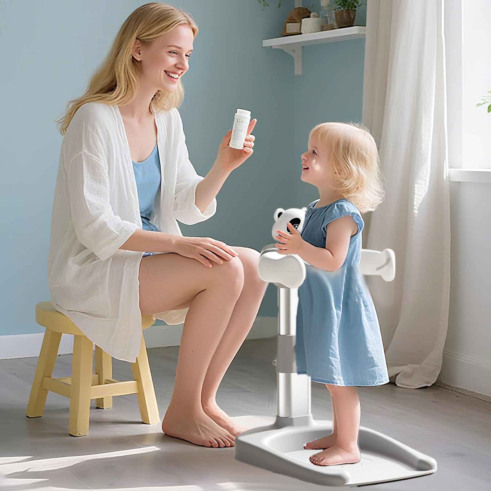 Soporte De Baño Infantil Antideslizante, Plegable, con Altura Ajustable | Apoyo De Pie Para Baño Infantil en Bañera, Baño, Hogar o Viajes