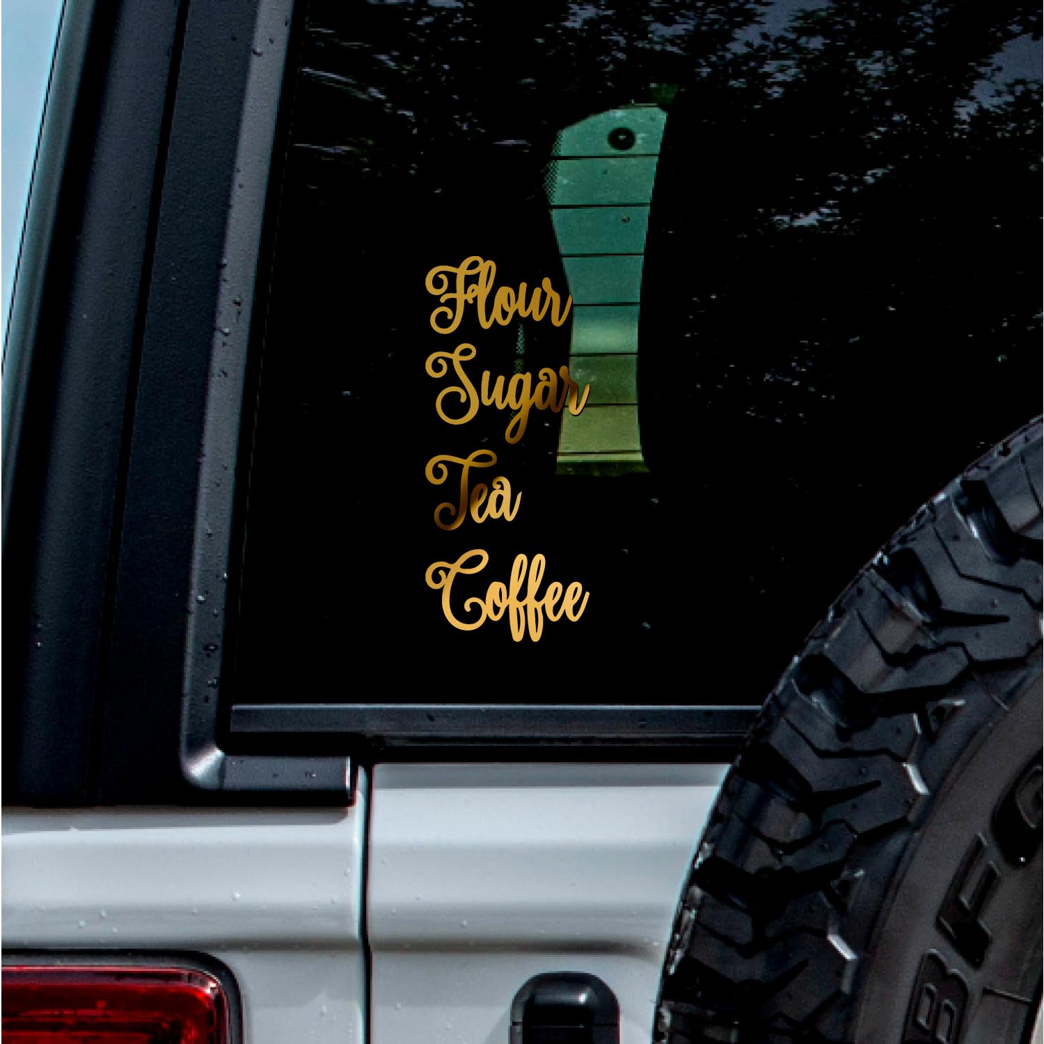 Decal Stickers of Flour Sugar Tea Coffee 2 (Metallic Gold) (Set of 2) Premium Waterproof Vinyl Decal Stickers for Laptop Smartphone Car Dirt Bike Wall
