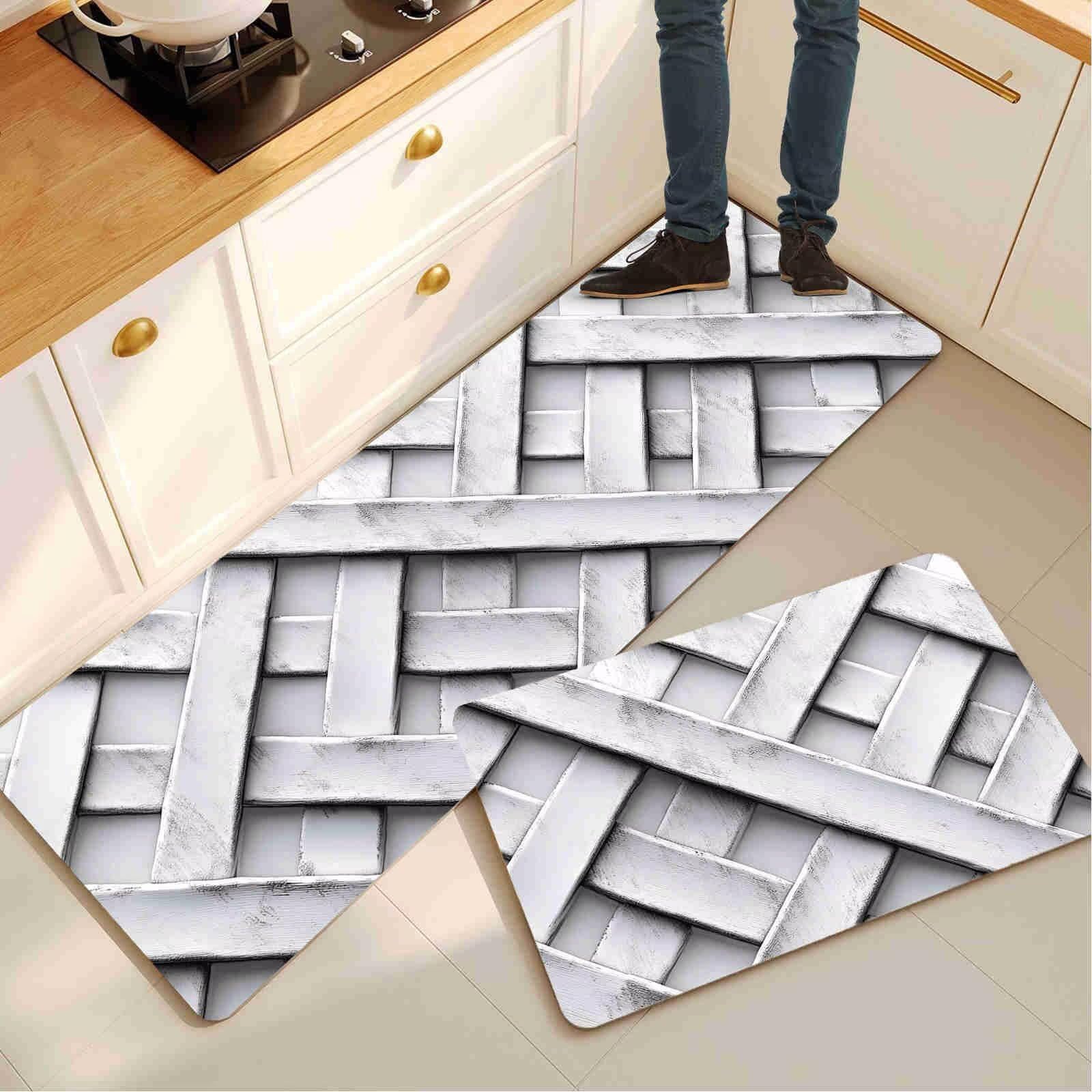 Alfombras de cocina antideslizantes juego de 2 piezas lavables de 40x60 y 40x120cm para lavadero