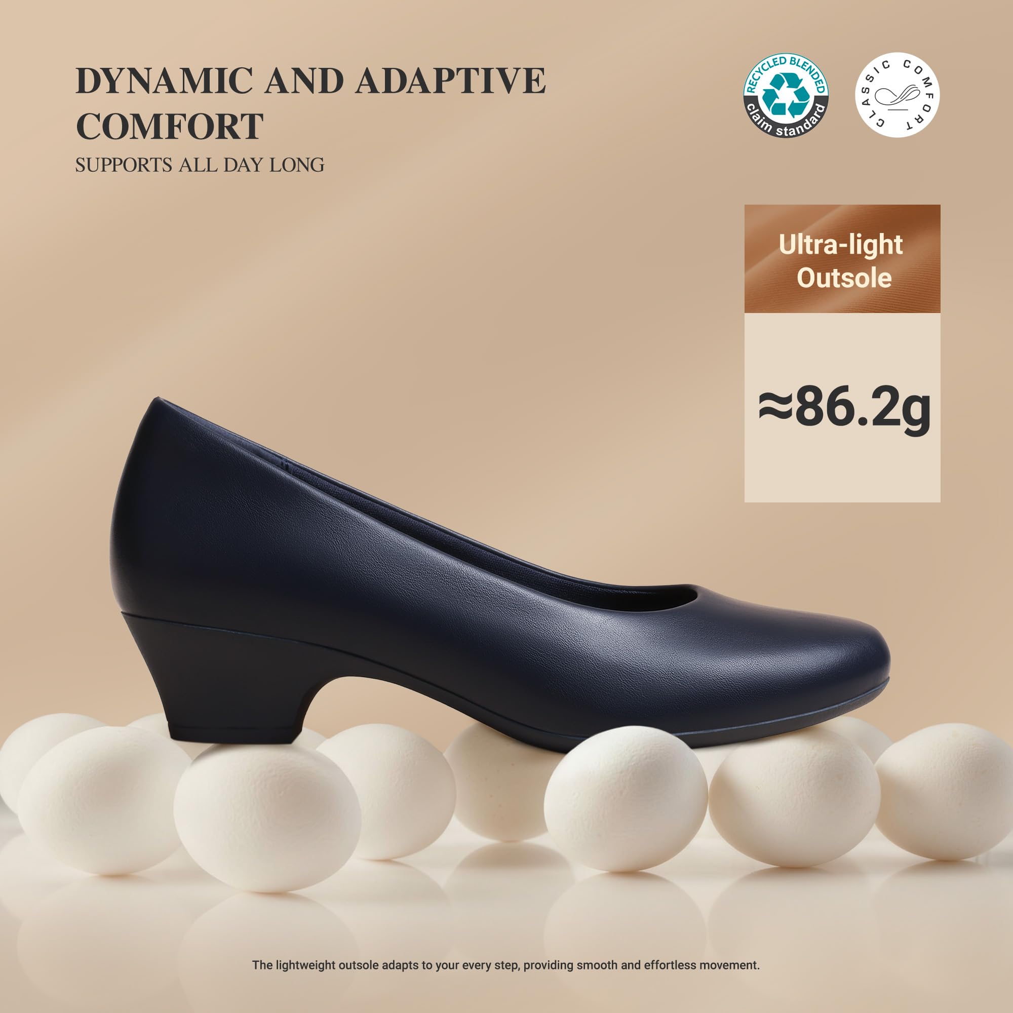 DREAM PAIRS Décolleté da lavoro da donna con tacco basso | Punta chiusa comoda slip on tacco a blocco ufficio matrimonio formale scarpe casual
