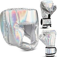 Vista 20 de Set de protección para la cabeza y guantes de boxeo Arrowbash para niños, guantes de boxeo de 6 oz y protección para la cabeza de lucha