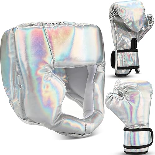 Miniatura 15 de Set de protección para la cabeza y guantes de boxeo Arrowbash para niños, guantes de boxeo de 6 oz y protección para la cabeza de lucha, equipo de