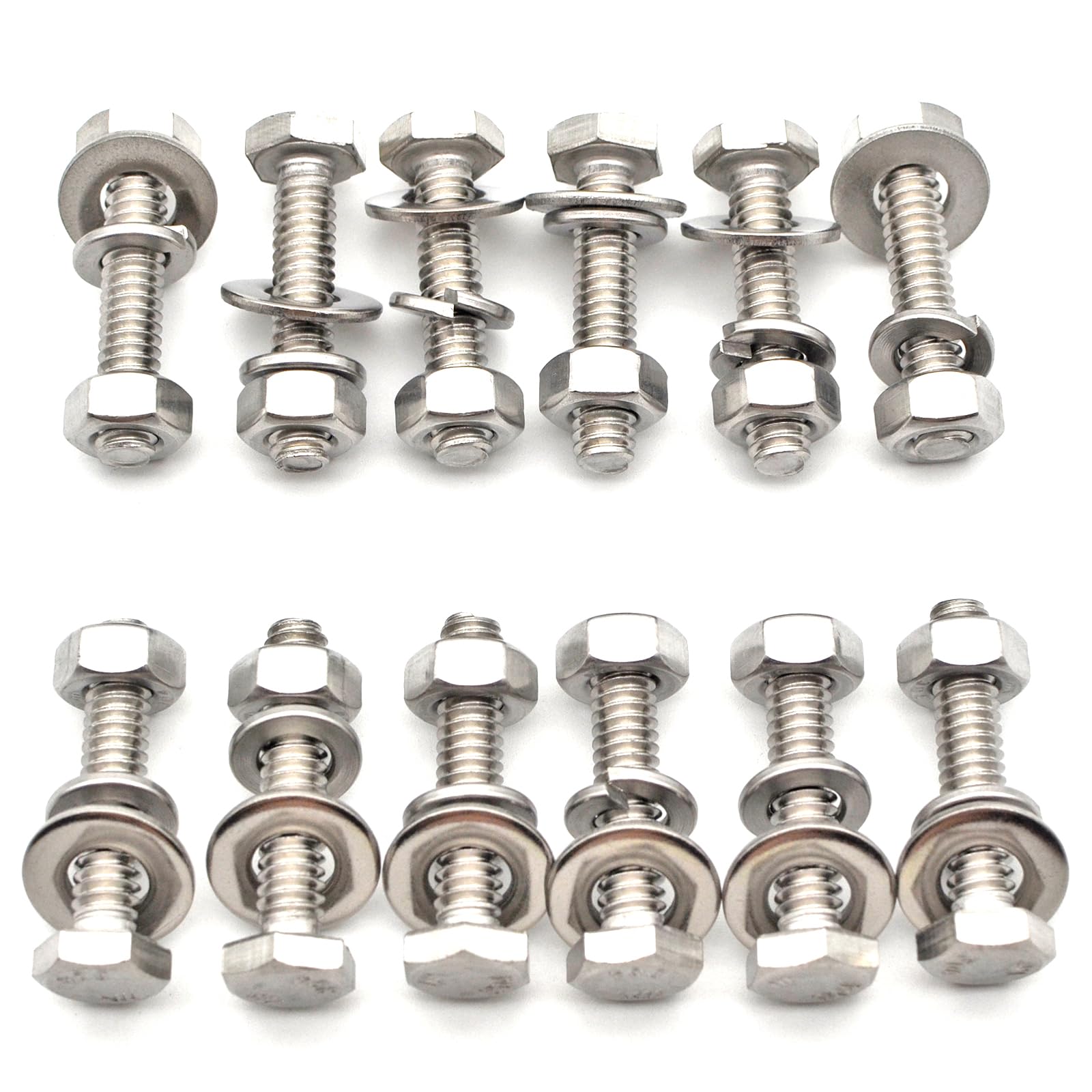 MR. ALLOY 1/4-20 Stainless Steel Hex Bolt Set, 12 Pieces, 1-1/4" Length, Secures Machinery, Fences & More