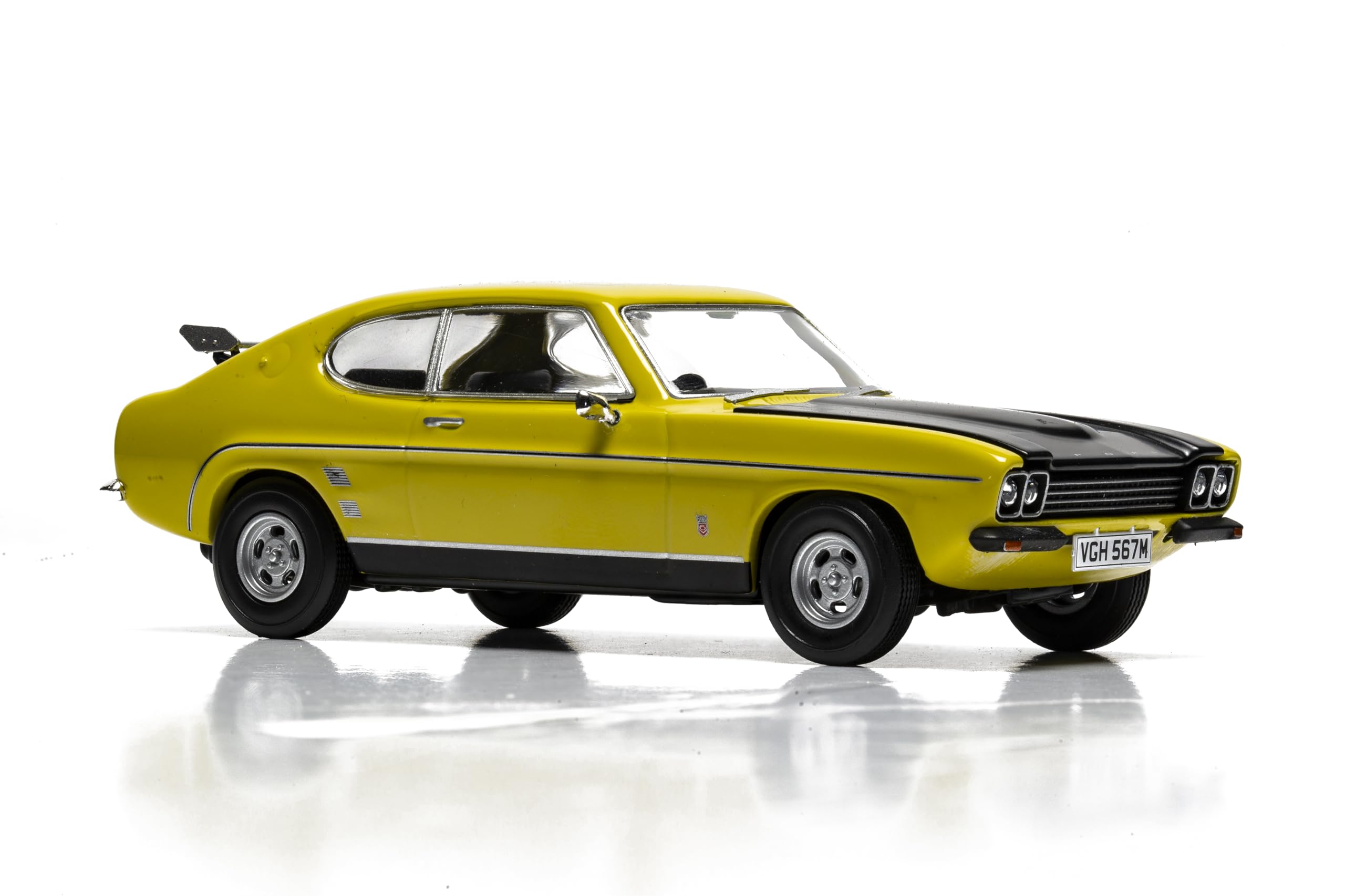 Corgi VA13319 Ford Capri MkI 3.0 GXL Daytona Yellow Diecast Modellauto – Richard Hammonds Das kleinste Zahnrad im Maßstab 1:43, detaillierte Druckgusskonstruktion, vorgefertigte Automodelle