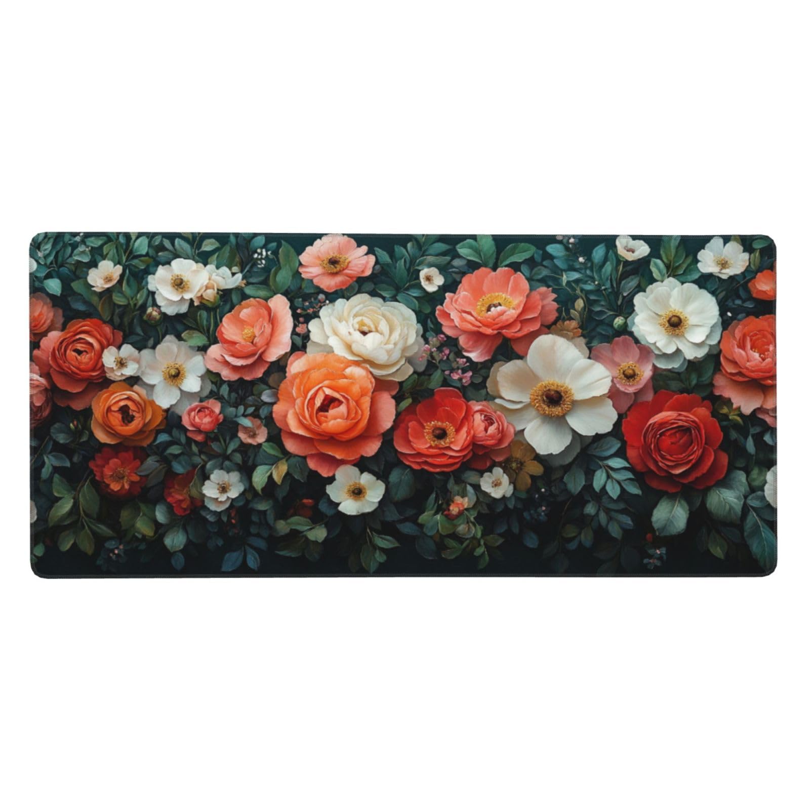 Rojo Alfombrilla de Ratón XXL 1200x600x3mm, Alfombrilla Raton Flor de Superficie Especial, Alfombrilla Ratón Gaming XXL de Alta Precisión 120x60cm, Home Decor, Accesorios de Oficina, Regalo Mujer-z513