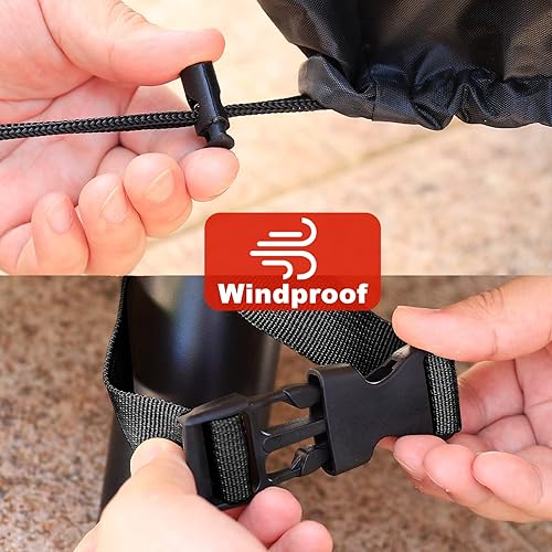 Miniatura 4 de CHENHAO Cubierta de mesa al aire libre redonda impermeable para muebles de patio, resistente a los rayos UV, para mesa redonda exterior y sillas,