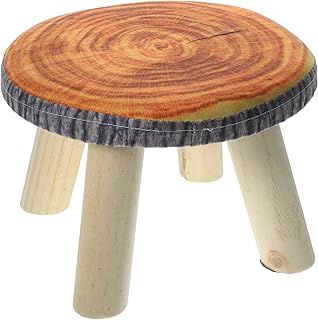 Veemoon Wood Stool, Round Low Stool Cute Sofa Stool Small Table Stool Tree Stump Shape Tiny Stool Cute Stools for Classroom Home Coffee Furniture