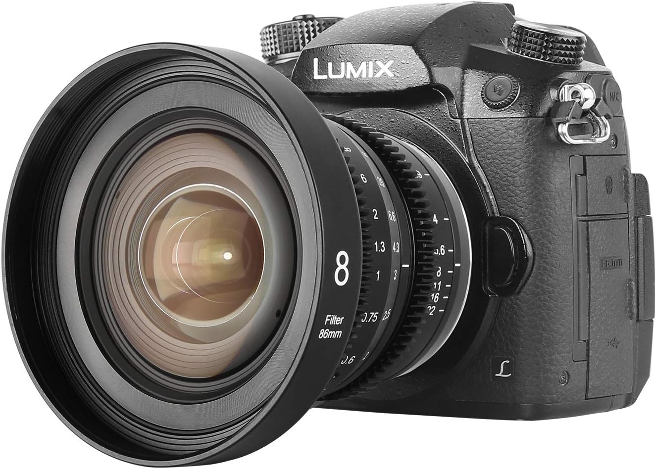 Meike 8mm T2.9 Mini Fixed Prime Manual Focus Wide-Angle Cinema Lens for M43 Micro Four Thirds MFT Mount Cameras BMPCC 4K Z CAM E1 E2 Black