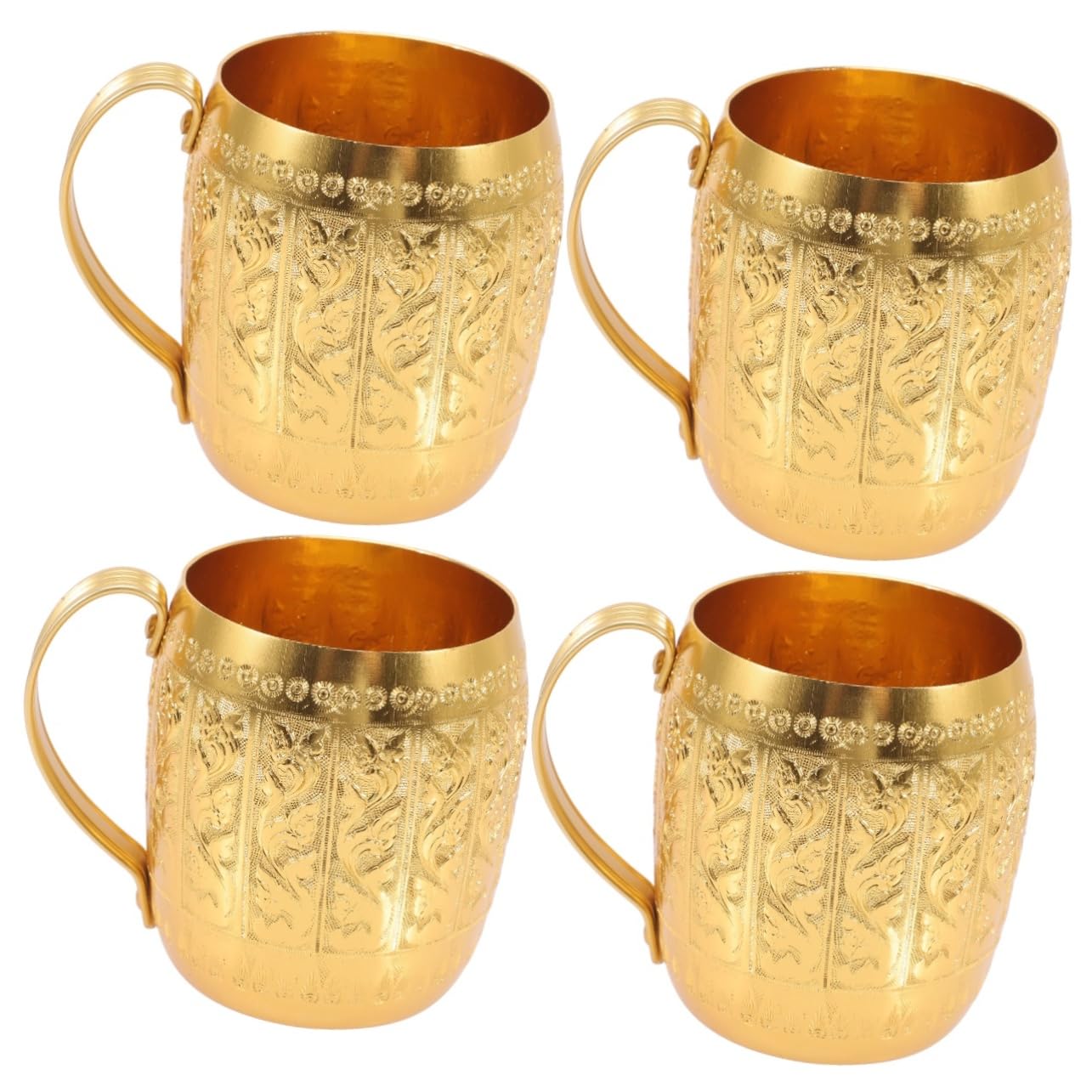 Cabilock 4 Tazze Eleganti in Metallo Per Bere Tazze Da Caffè Da Tè Creative Per Bere Per La Colazione