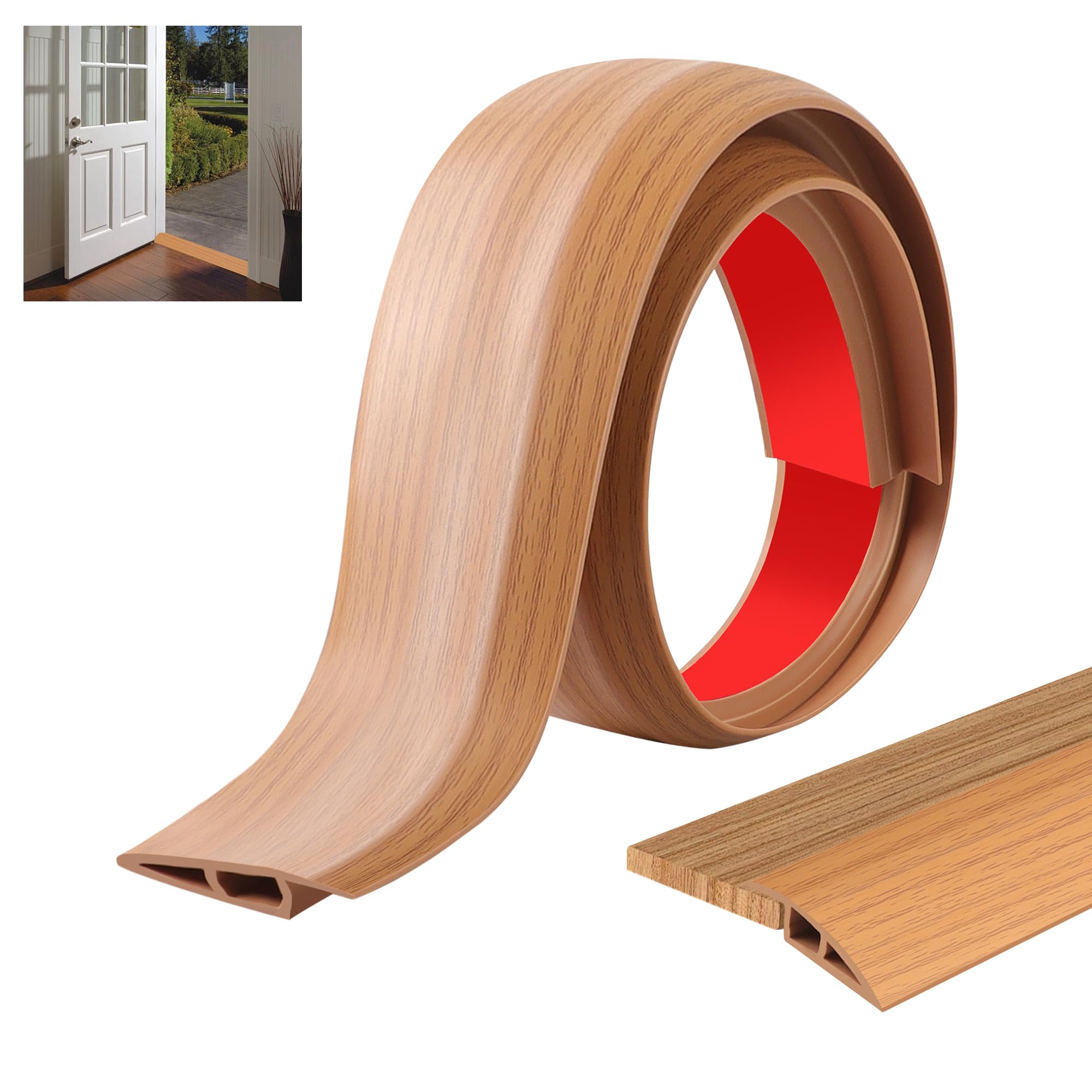 Junart Yellow Wood Grain 100Cm×7Cm Laminate Floor Cover Strips,Self Adhesive Pvc Floor Transition Strip,Scratch & Wear-Resistant For Floor Transitions Or Trim In Kitchens, Bathrooms (Yellow Wood Grain)