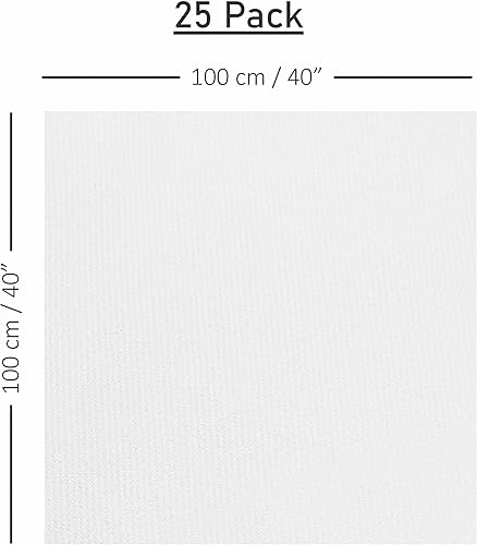 Miniatura 3 de Servietto Mantel desechable para mesa cuadrada o redonda, paquete de 25 manteles de papel blanco similar al lino de 40 x 40 pulgadas para mesa de