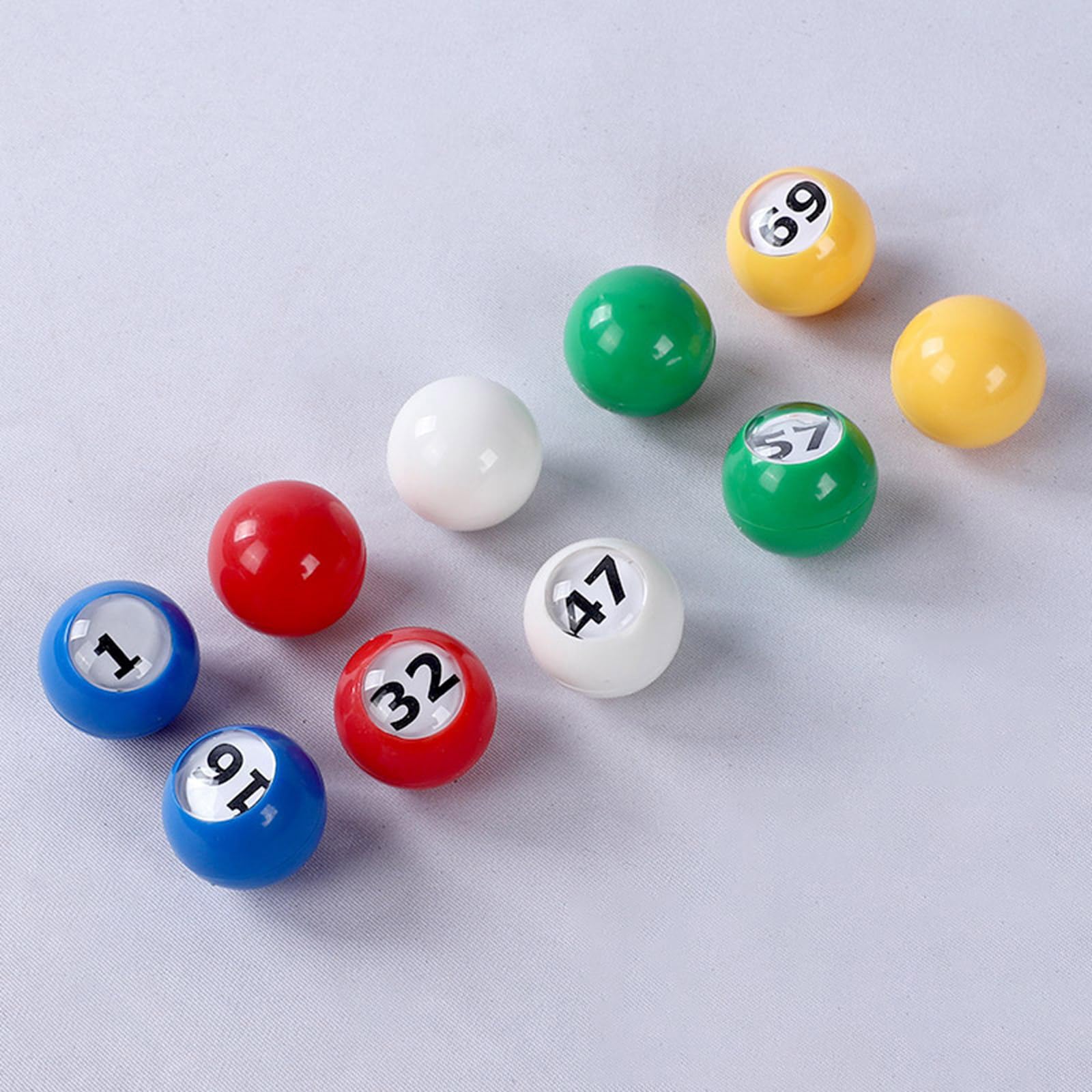 100 bolas de juego de bingo, diseños ligeros, bolas de bingo de repuesto coloridas con número transparente para eventos y juegos