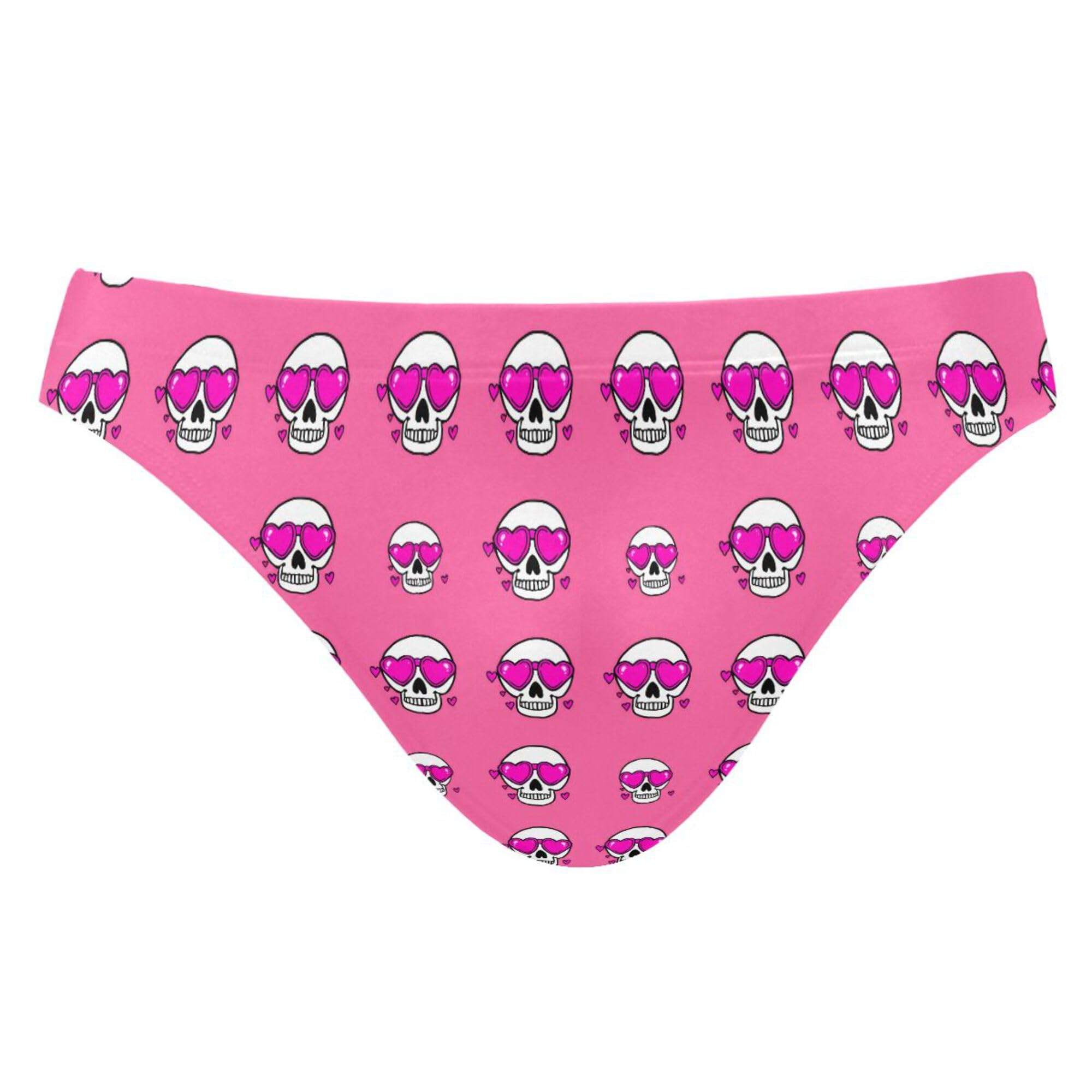 Skull Pink Swim Briefs for Men Bikini Swimwear Boys Short XXL B0404381
