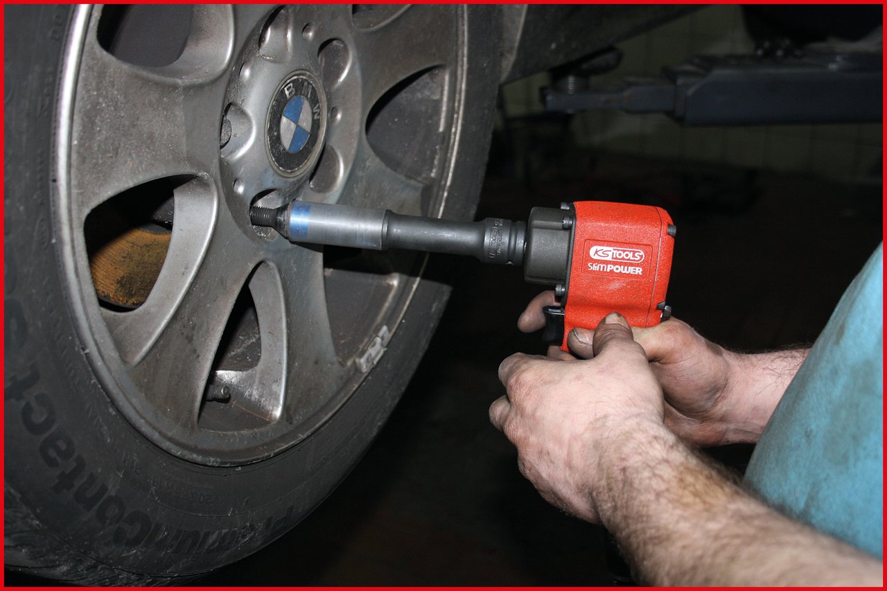 KS Tools 515.0622 Serie di bussole per avvitatori ad impulsi per cerchi in lega, Slim POWER, extra lunghe, 3 pz, 1/2", 17, 19, 21mm
