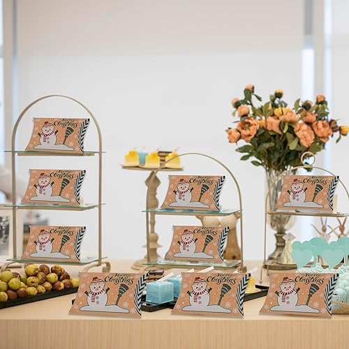 Miniatura 3 de Lamantery Paquete de 50 cajas de almohada de papel de Navidad para regalo de Papá Noel, caramelo, chocolate, bolsa de embalaje para tartas para