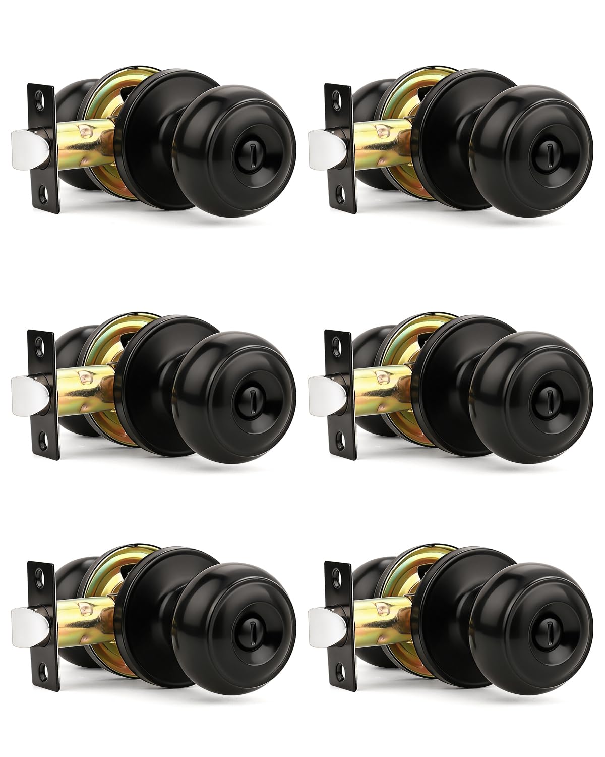 Matte Black Door Knobs - Keyless Privacy Locks -15