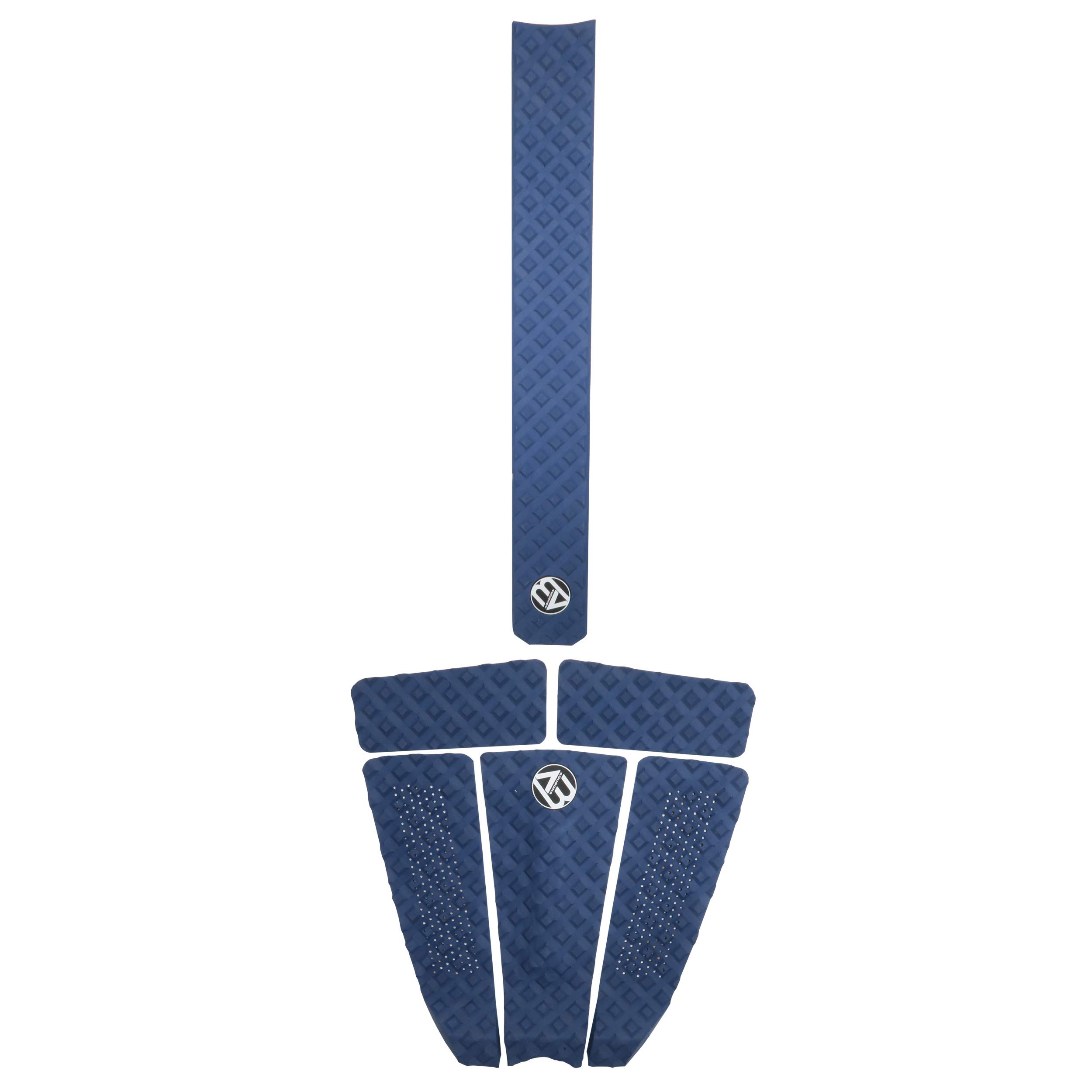 AQUBONA 5 almohadillas de tracción de EVA para tablas de surf para skimboards, tablas de surf, funboard, tabla de pescado (azul (5+1))