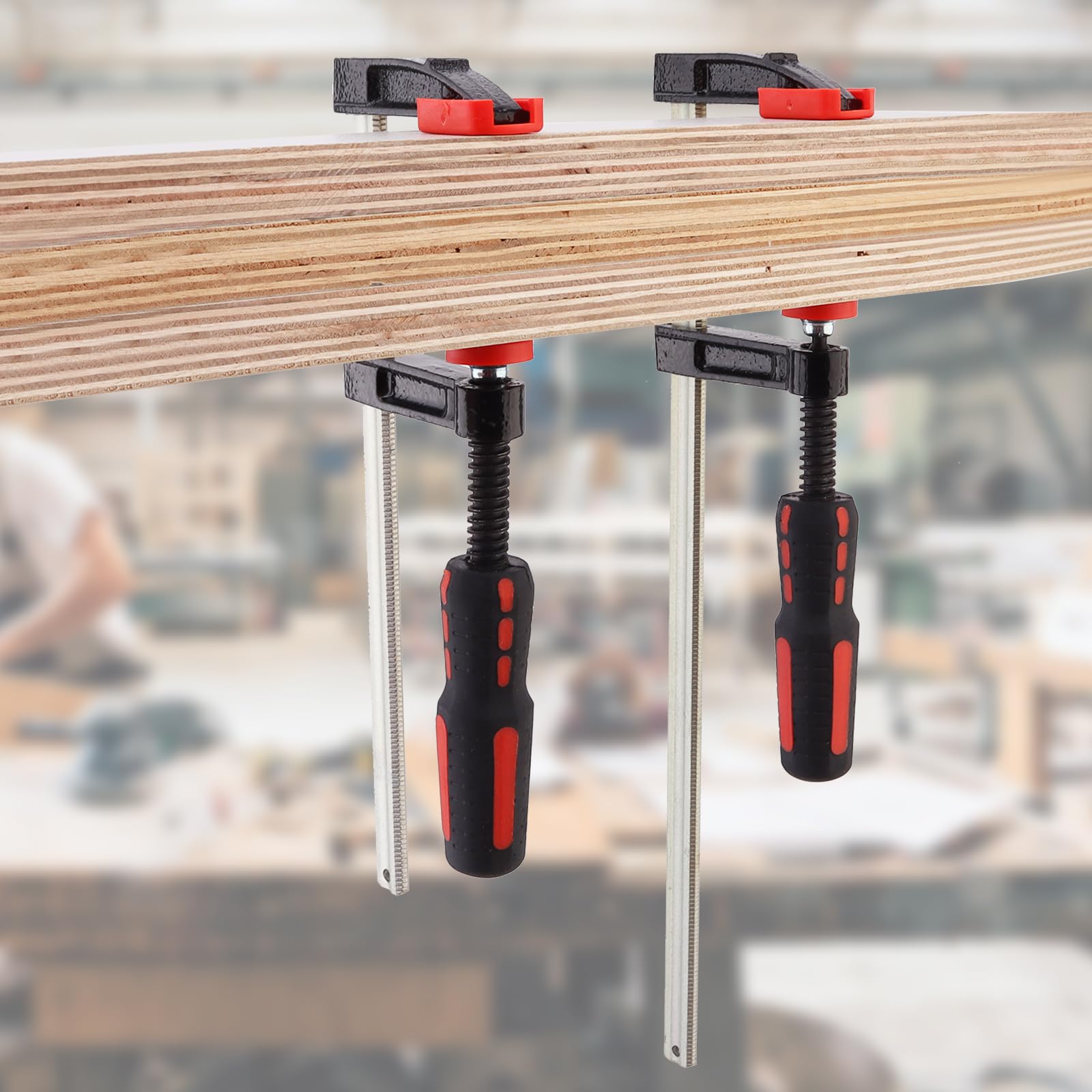 Set di 2 morsetti per barra in acciaio, 20,3 cm e 30,5 cm, morsetti a F tedeschi a forma di F, morsetti a F leggeri per la lavorazione del legno
