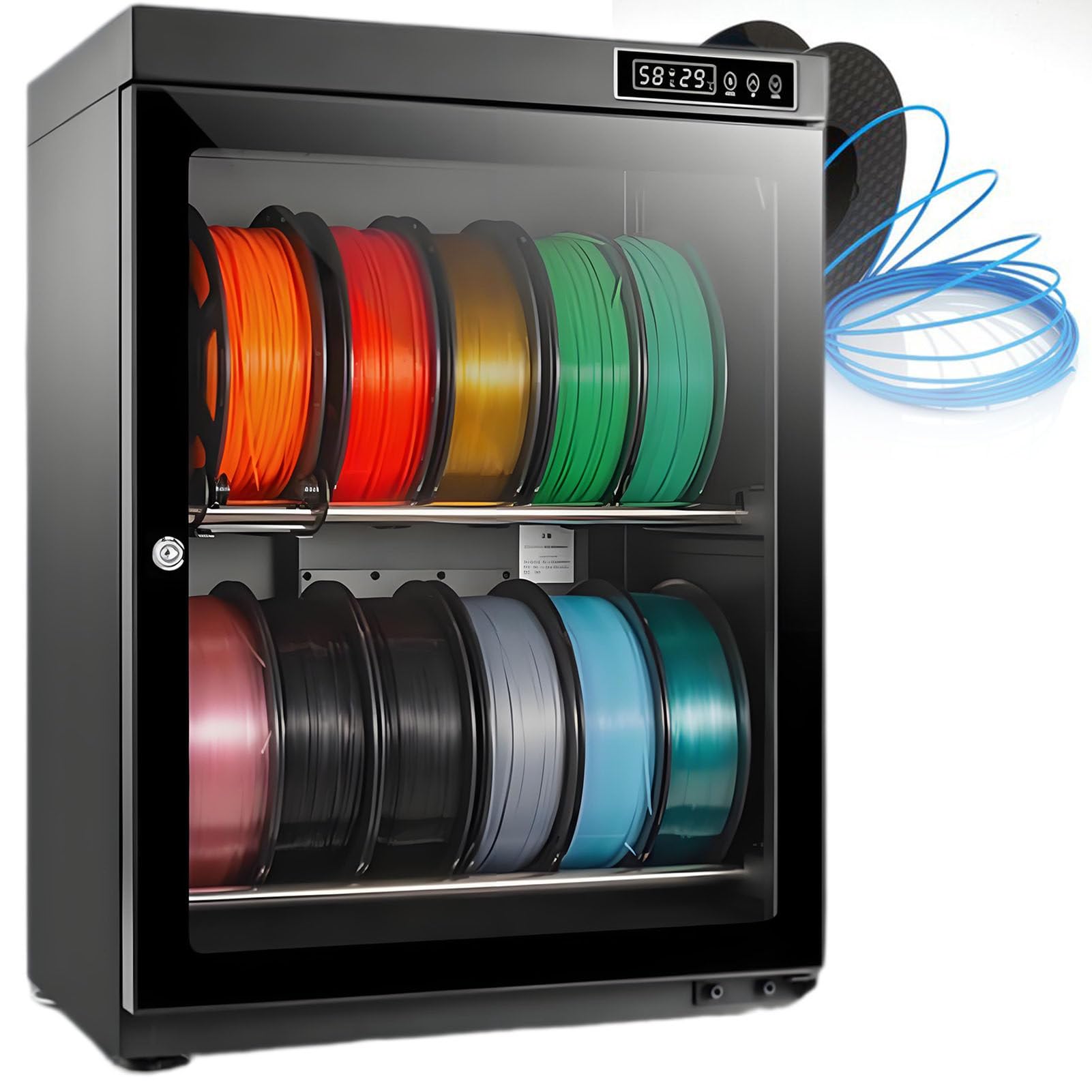 ExoticaBlend 3D Printer Filament Dryer Box,Large Anti-Moisture Dry Cabinet, Universal Compatibility with Various 3D Printing Consumables Humidity Range RH15%-RH60% 70L