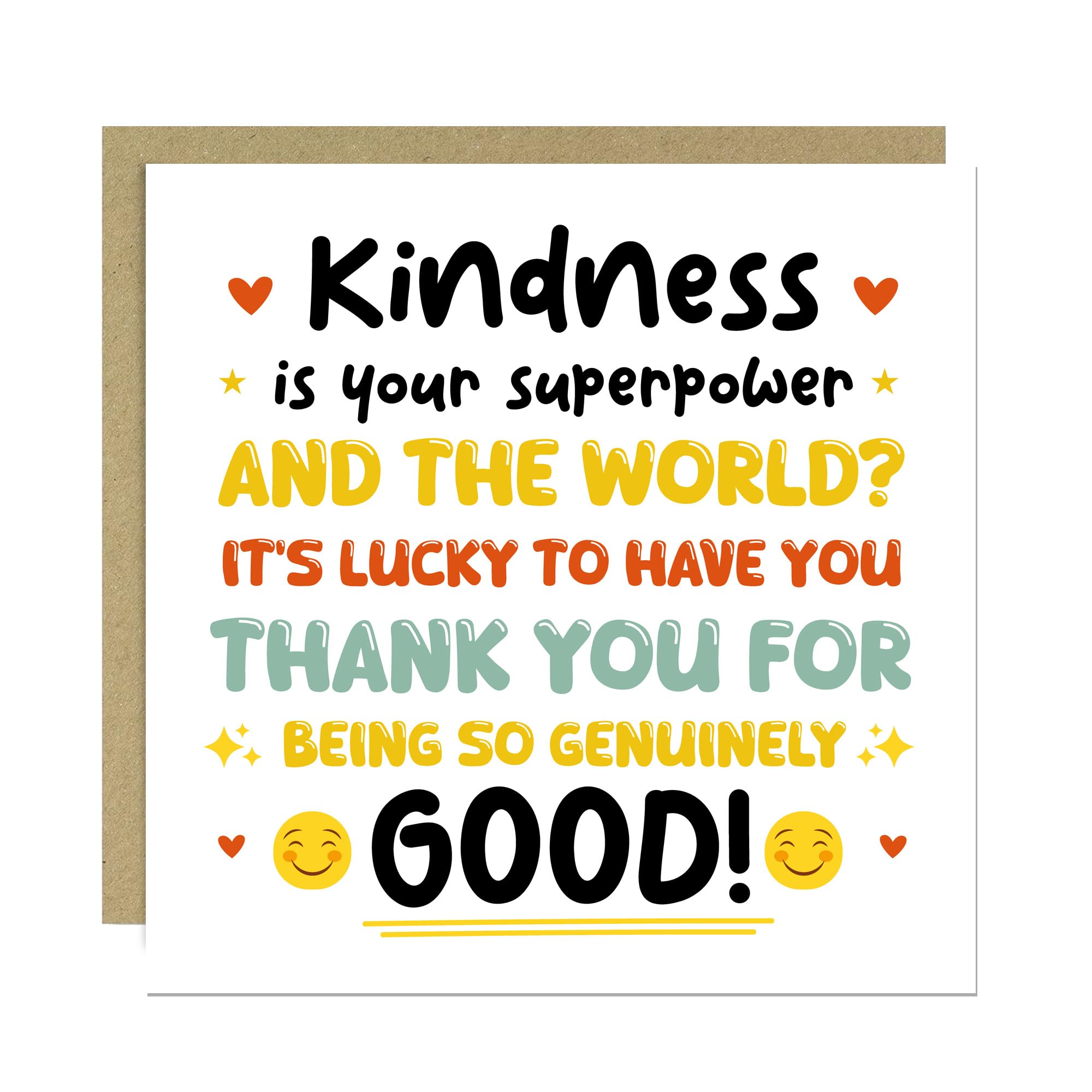RED OCEAN Thank You Card For Best Friend, Colleague, Volunteer, Friend, Teacher, Teaching Assistant With Kraft Envelope Included Thank You Card For Men Women Him Her